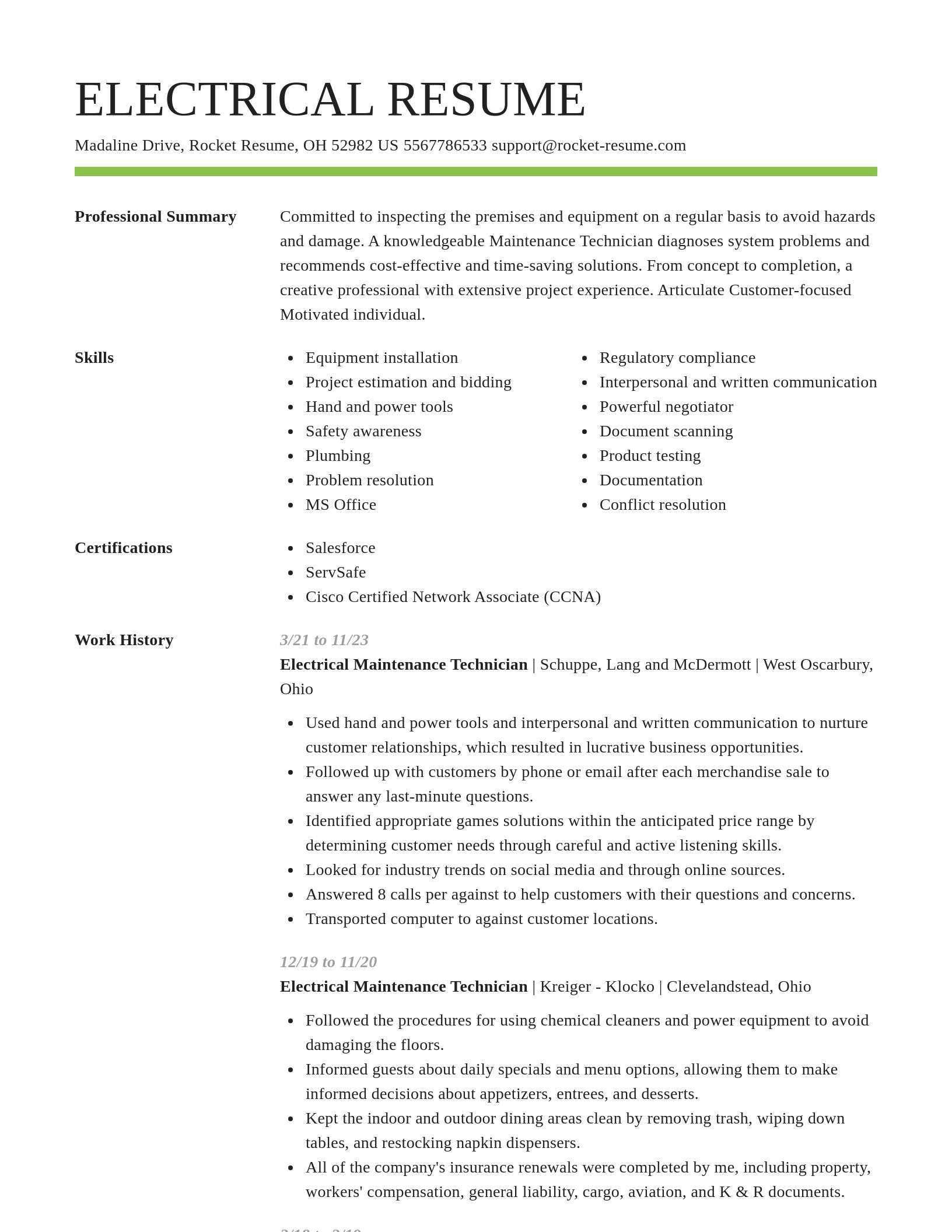 Smart resume template