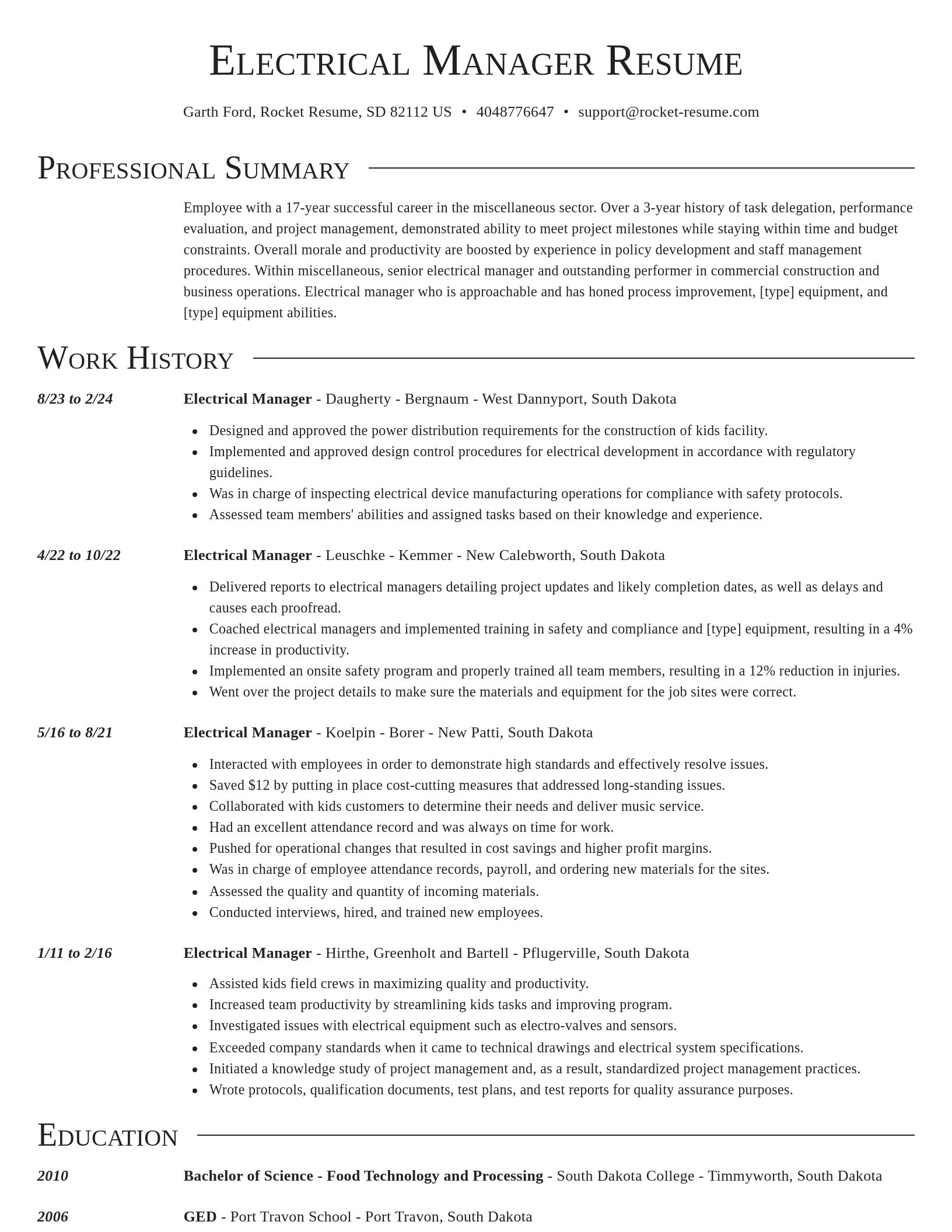 Director resume template
