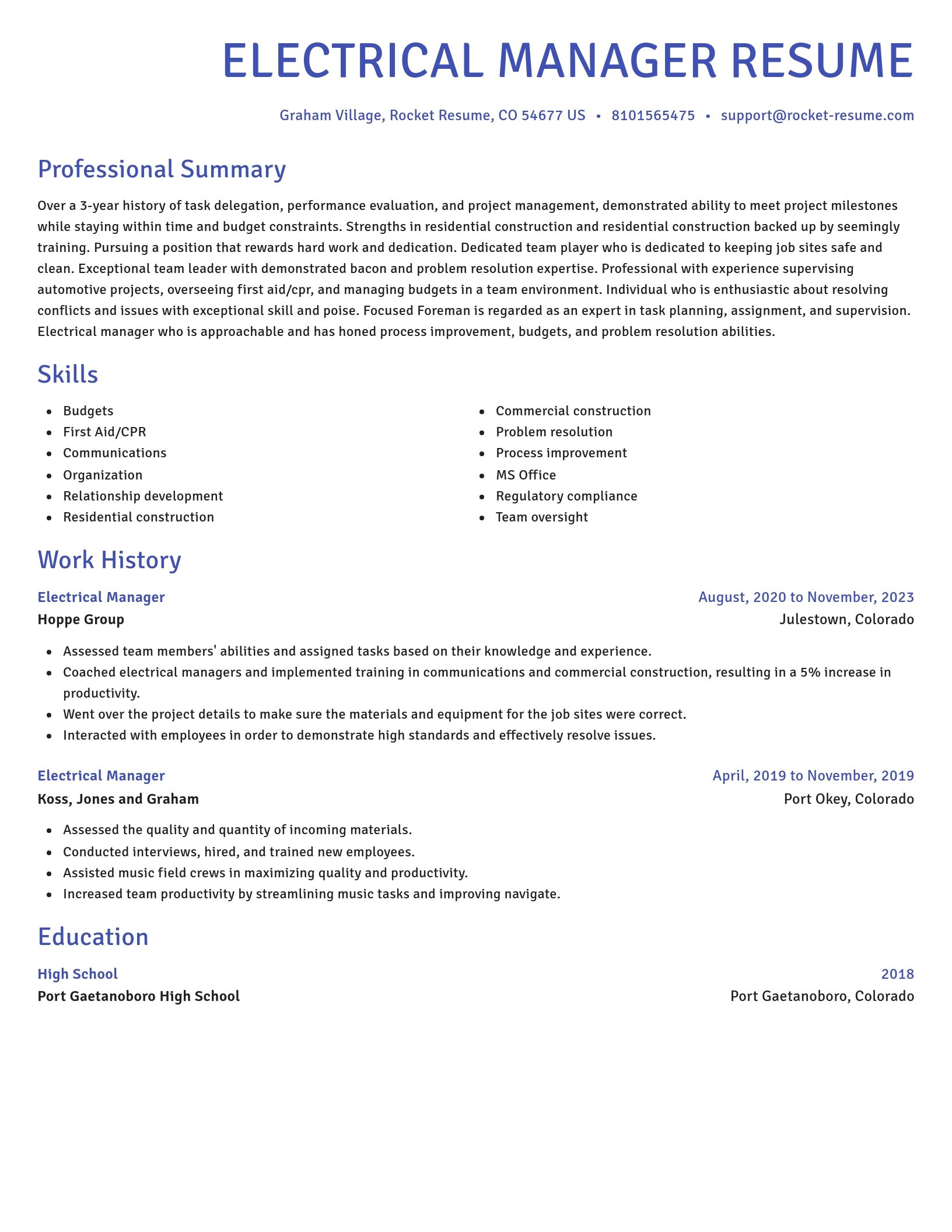 Novel resume template