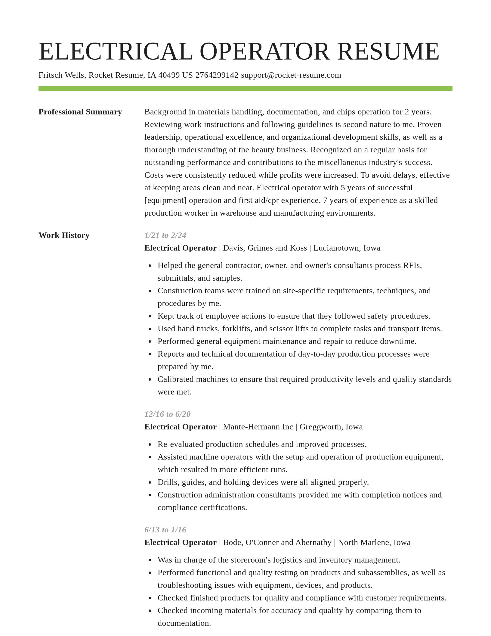 Smart resume template