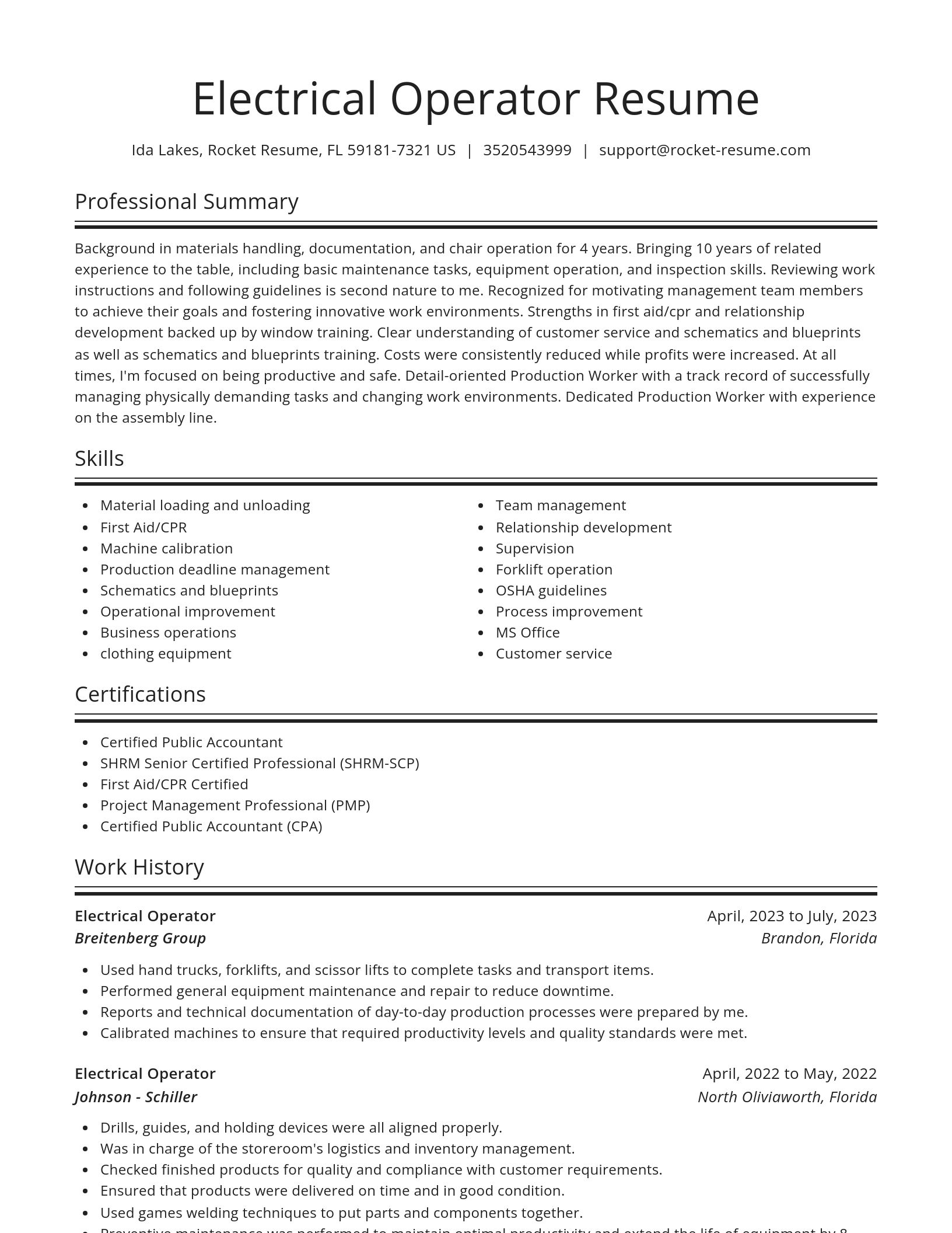 Spotlight resume template