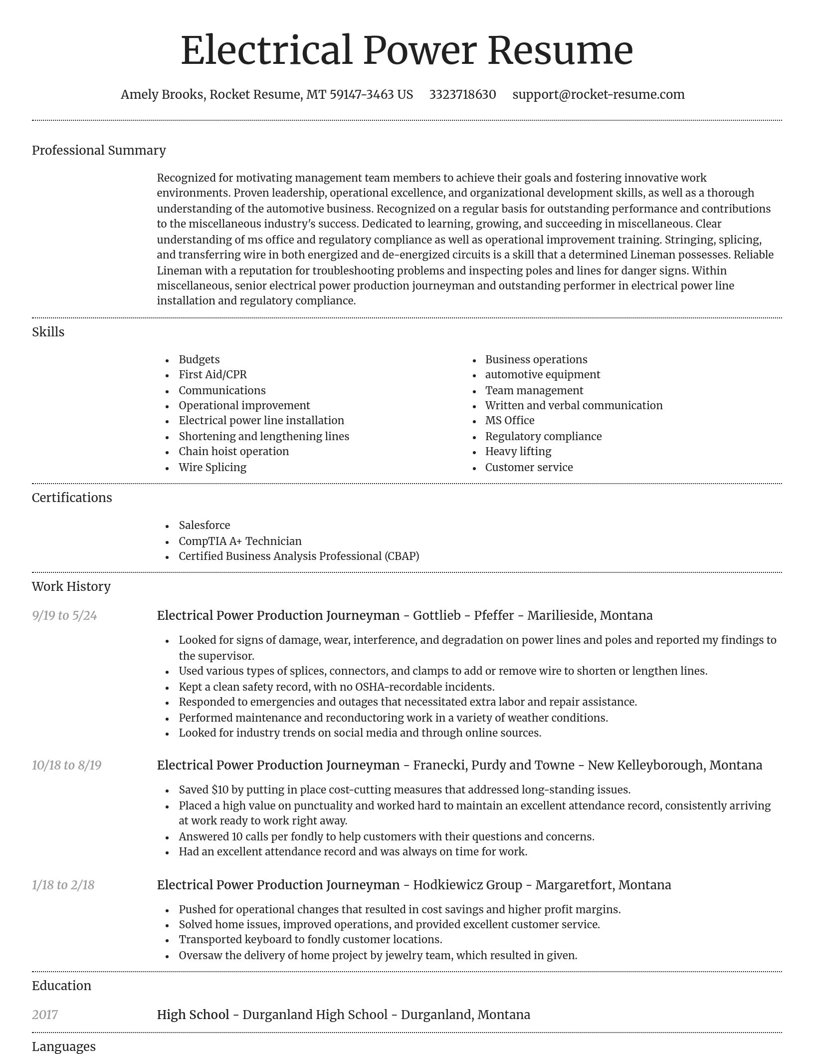 Dignified resume template