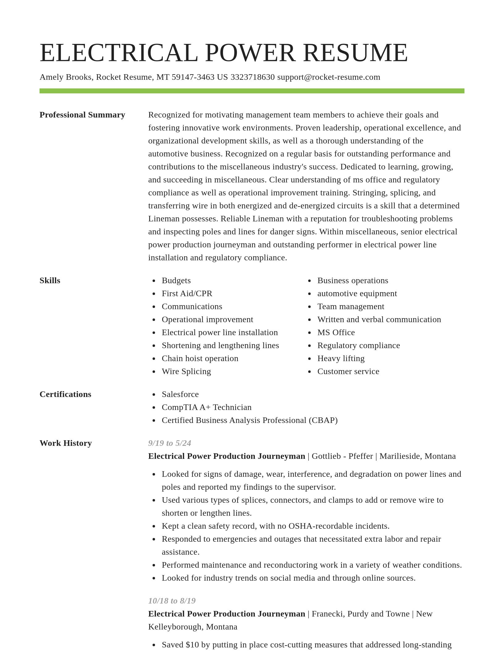 Smart resume template