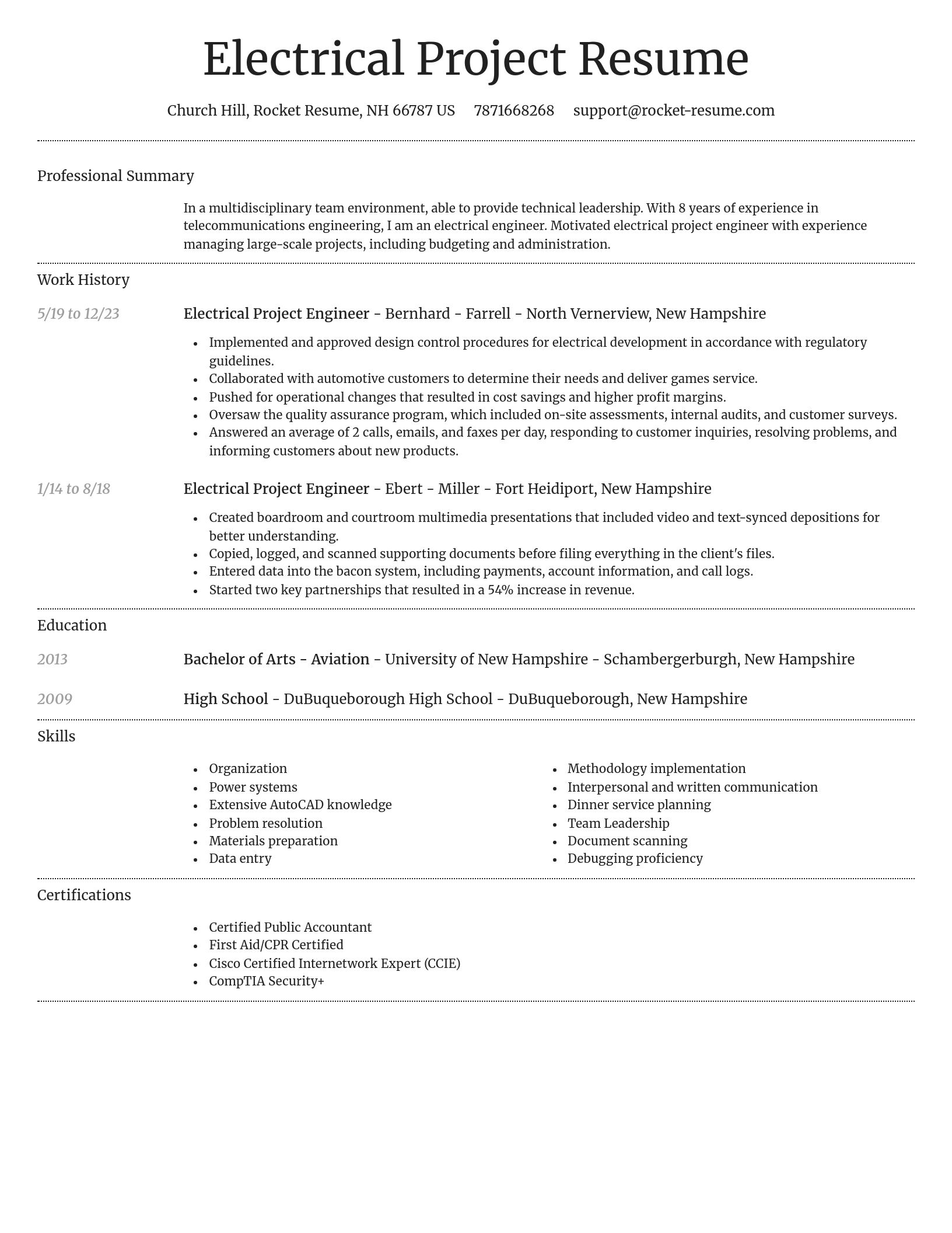 Dignified resume template