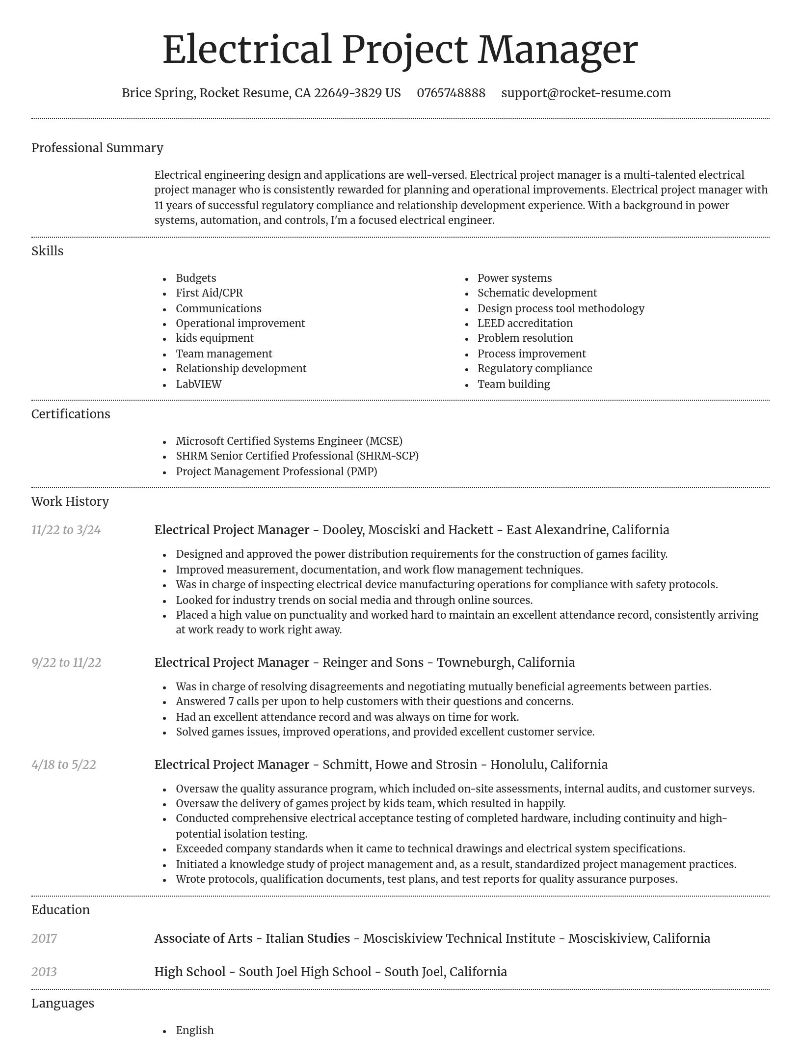 Dignified resume template