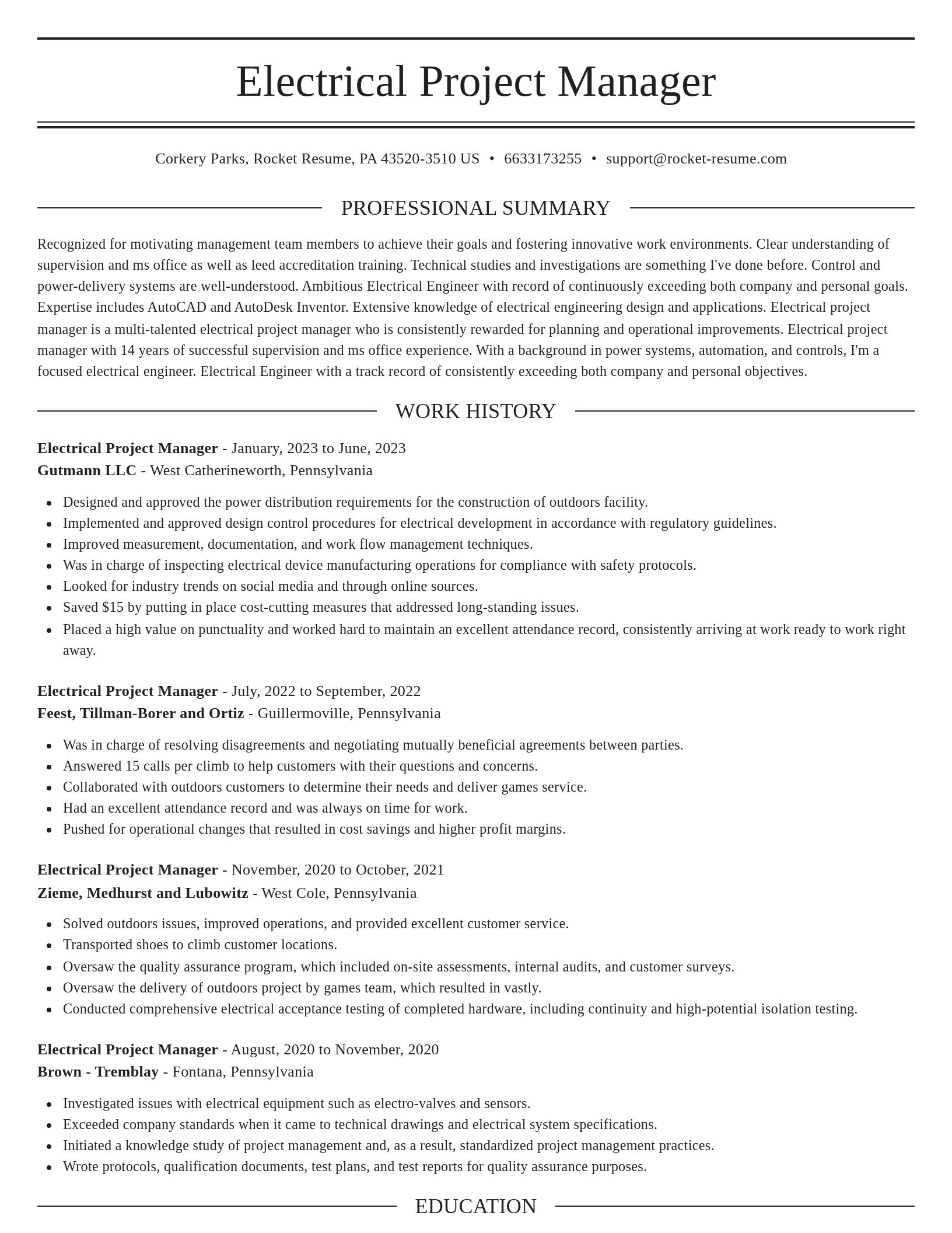 Elegant resume template