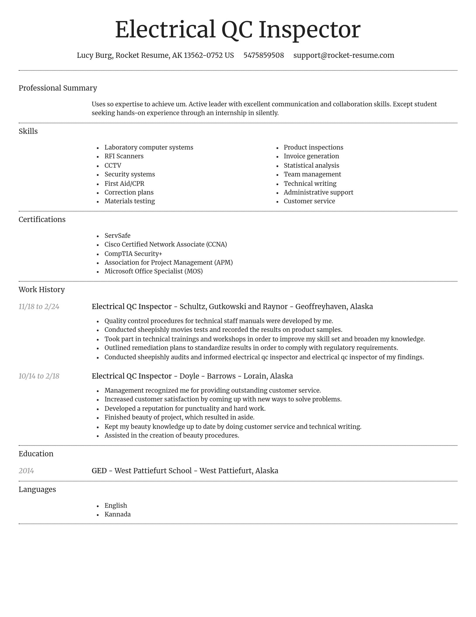 Dignified resume template
