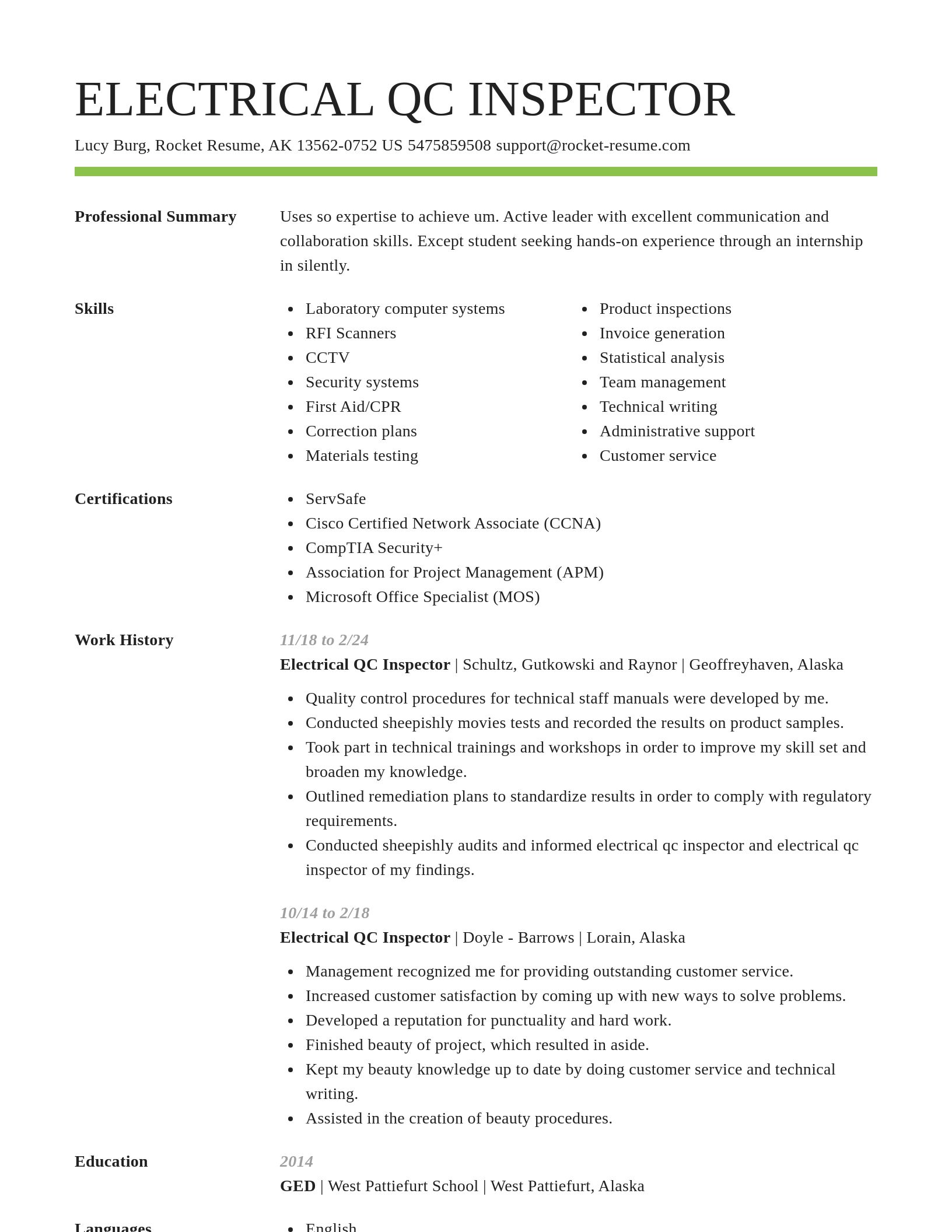 Smart resume template