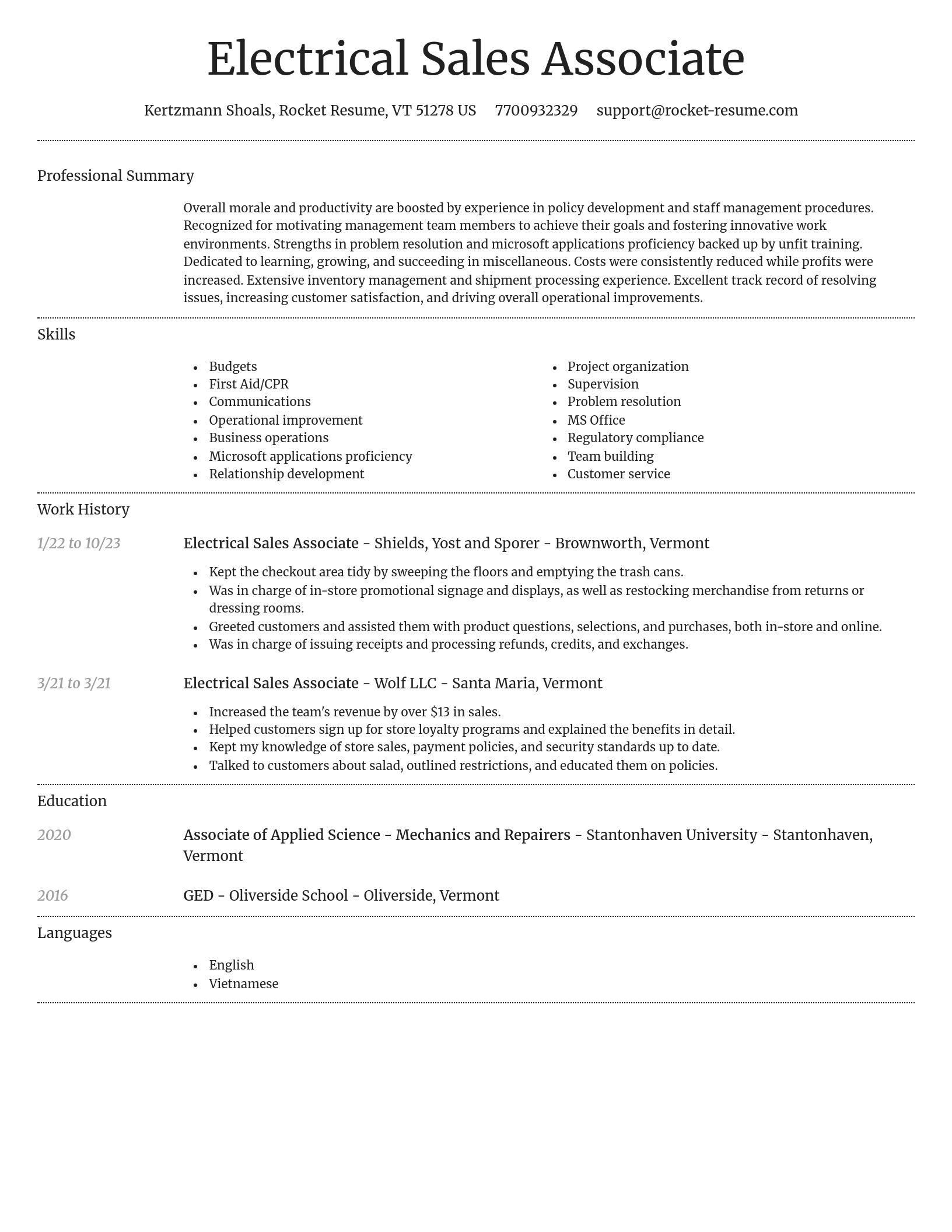 Dignified resume template