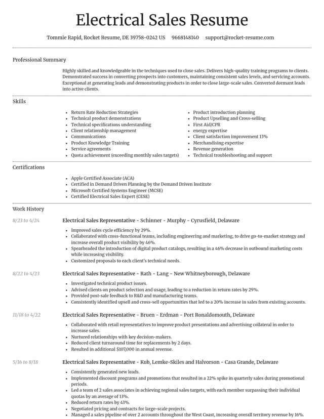 Dignified resume template