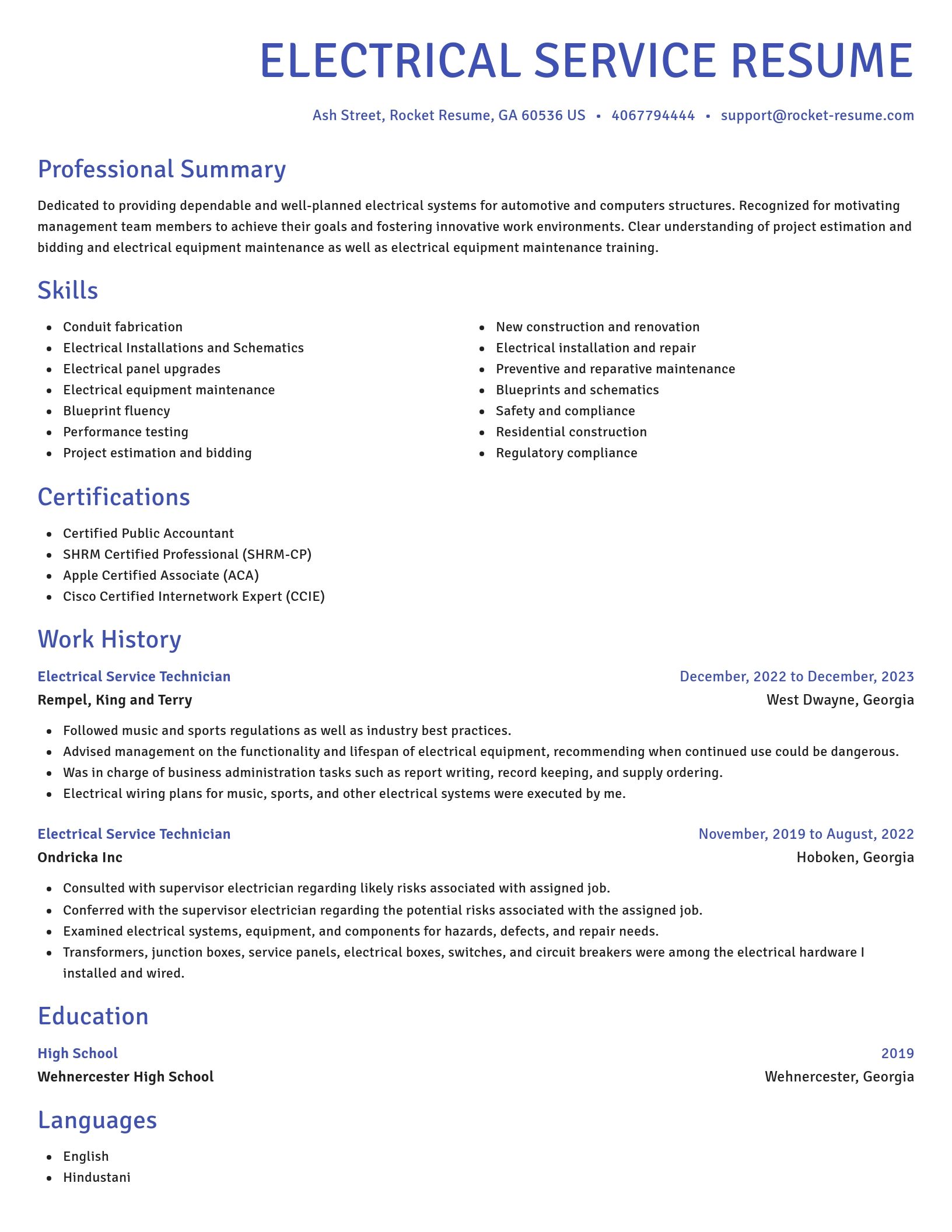 Novel resume template