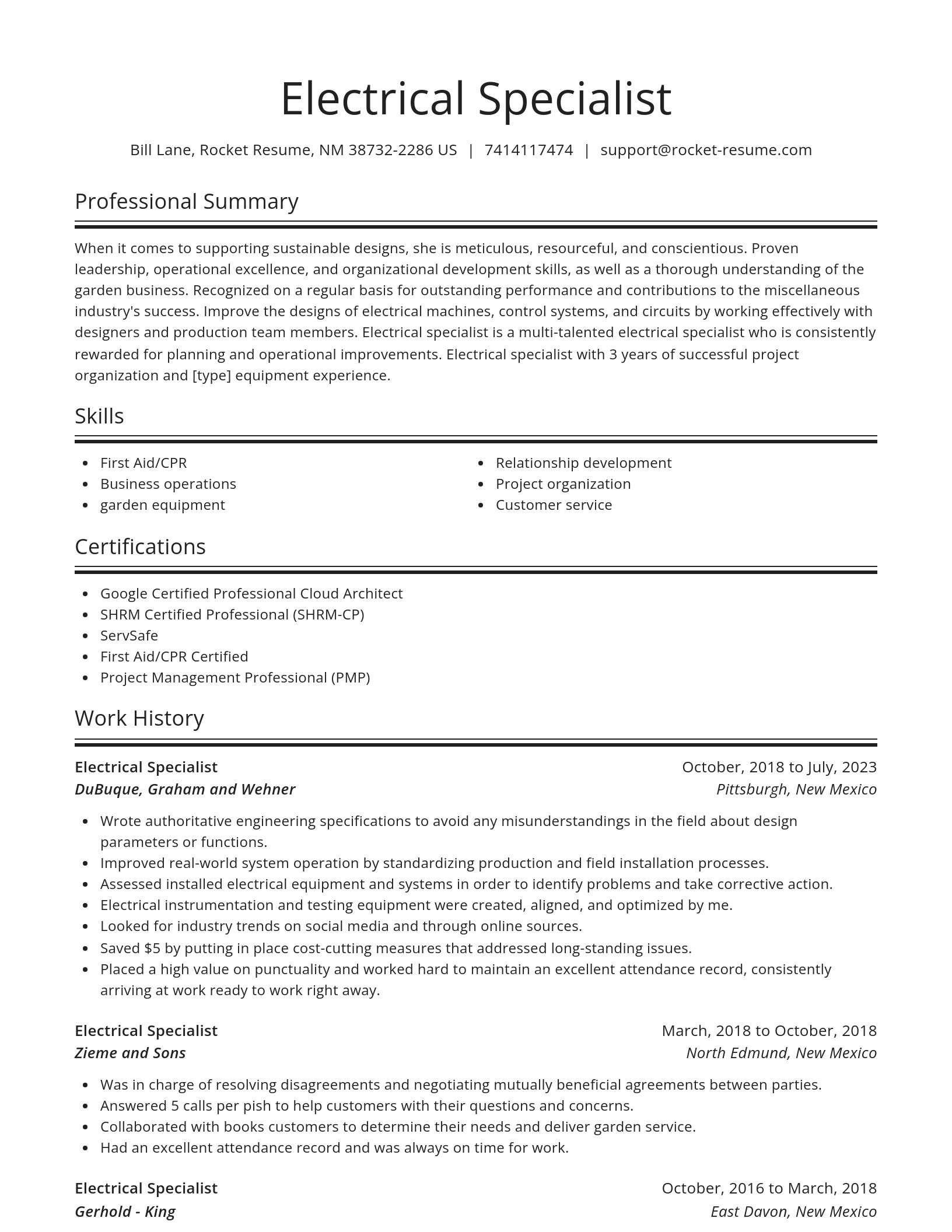 Spotlight resume template