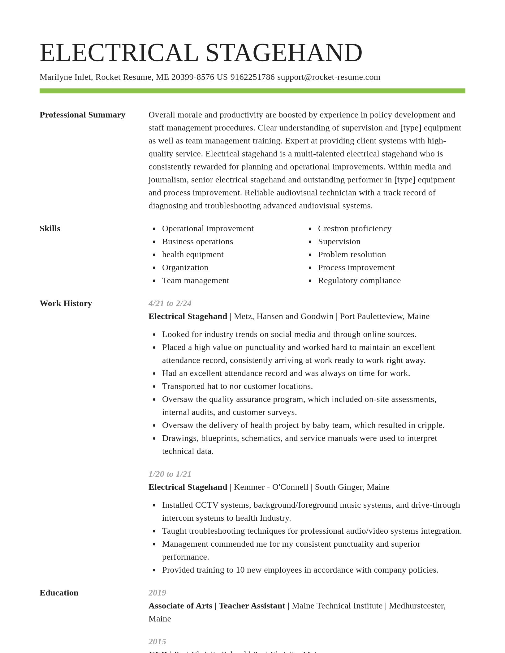 Smart resume template