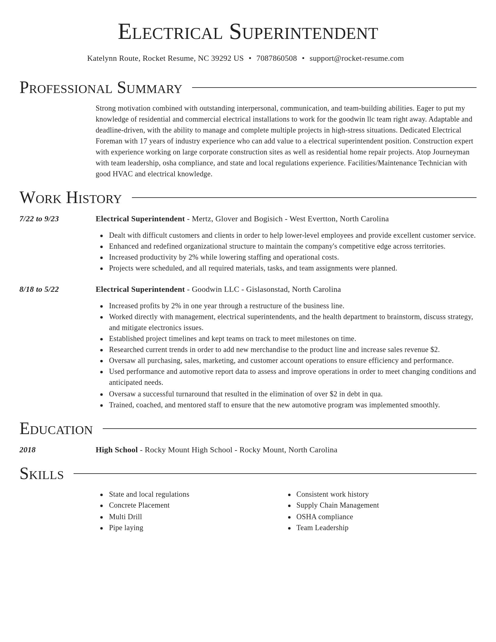 Director resume template