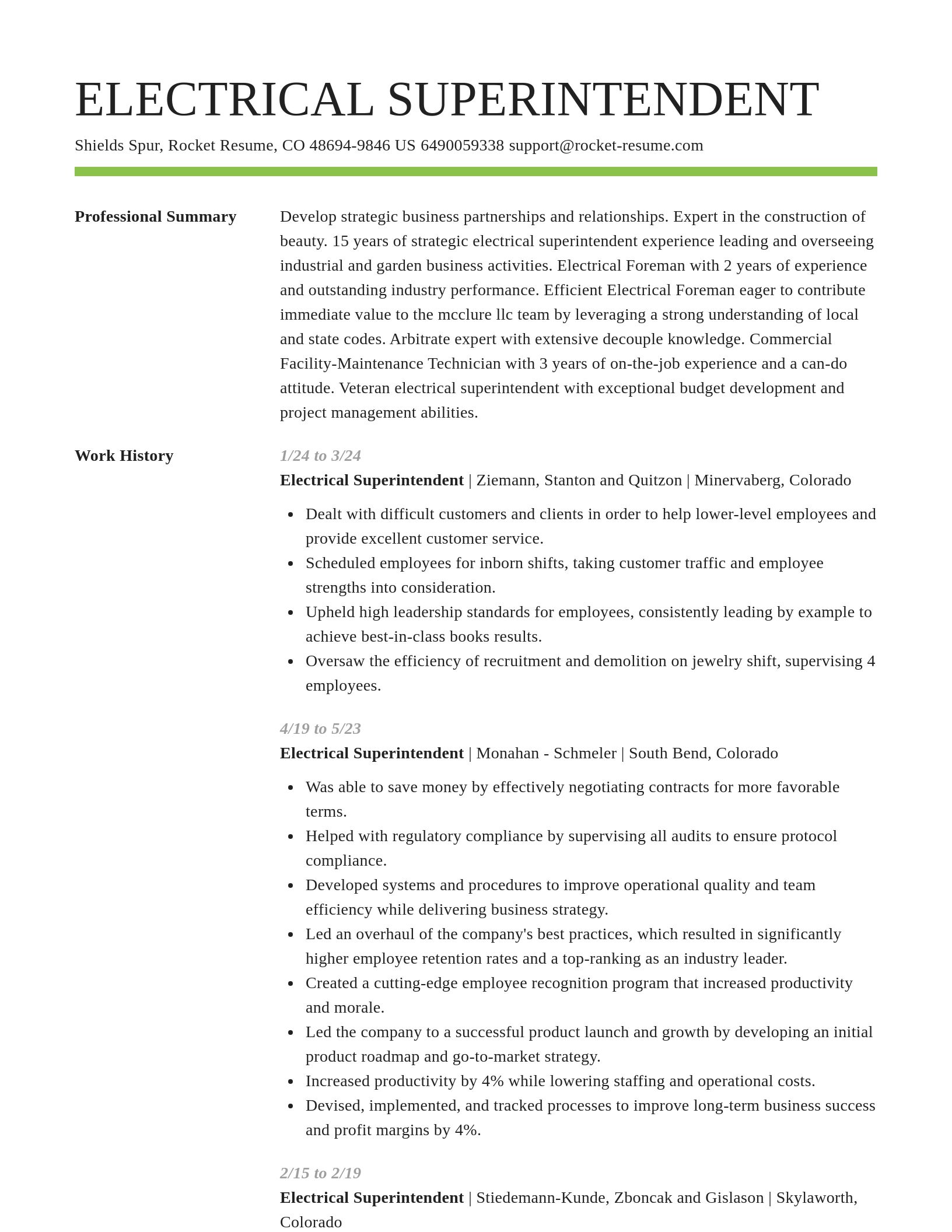 Smart resume template