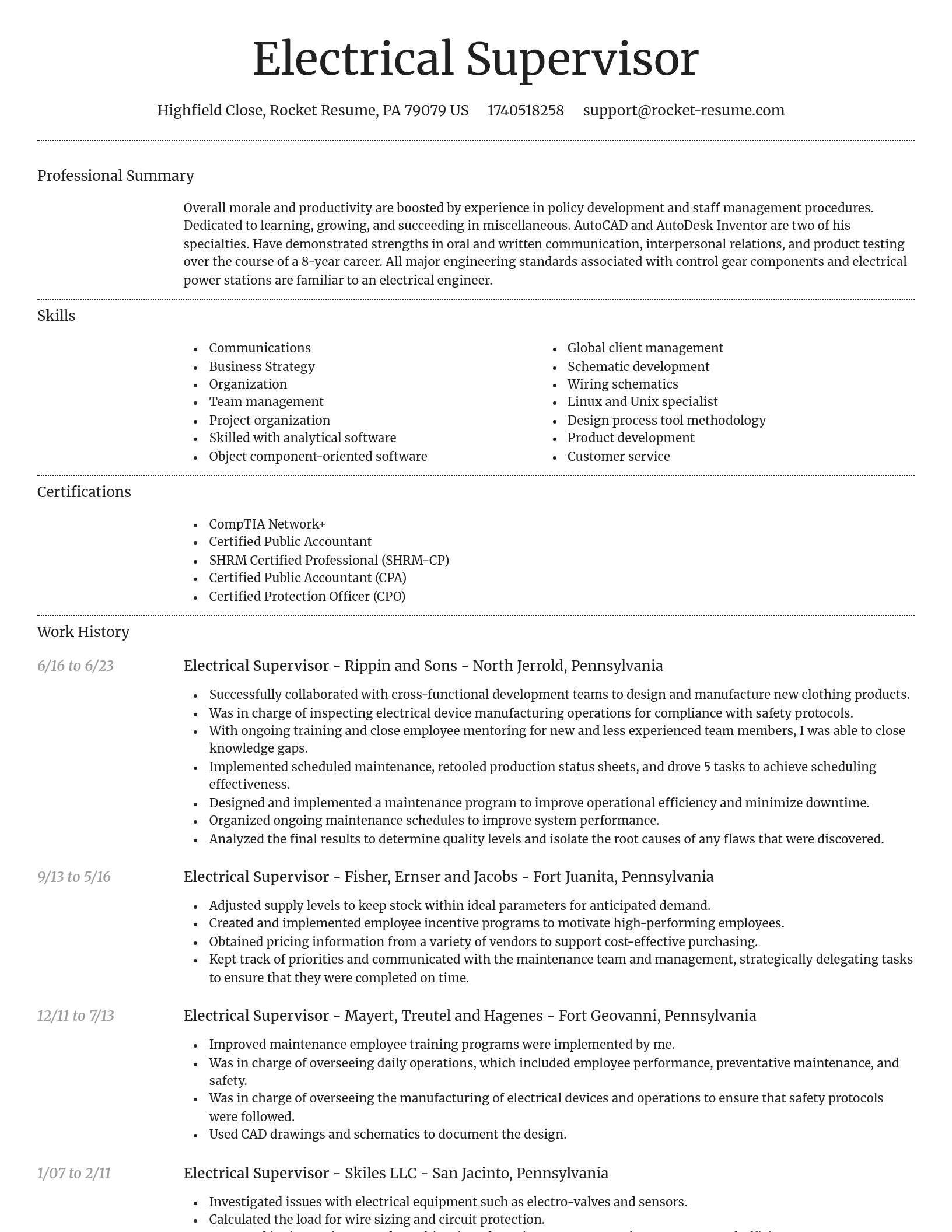 Dignified resume template