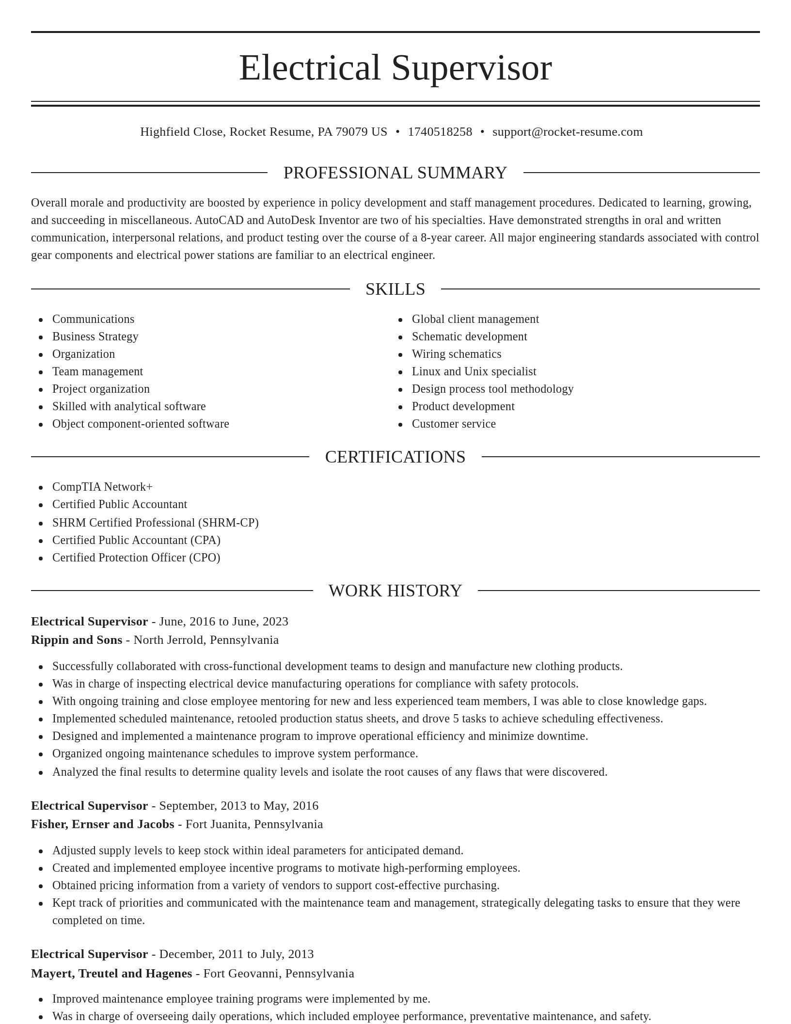 Elegant resume template