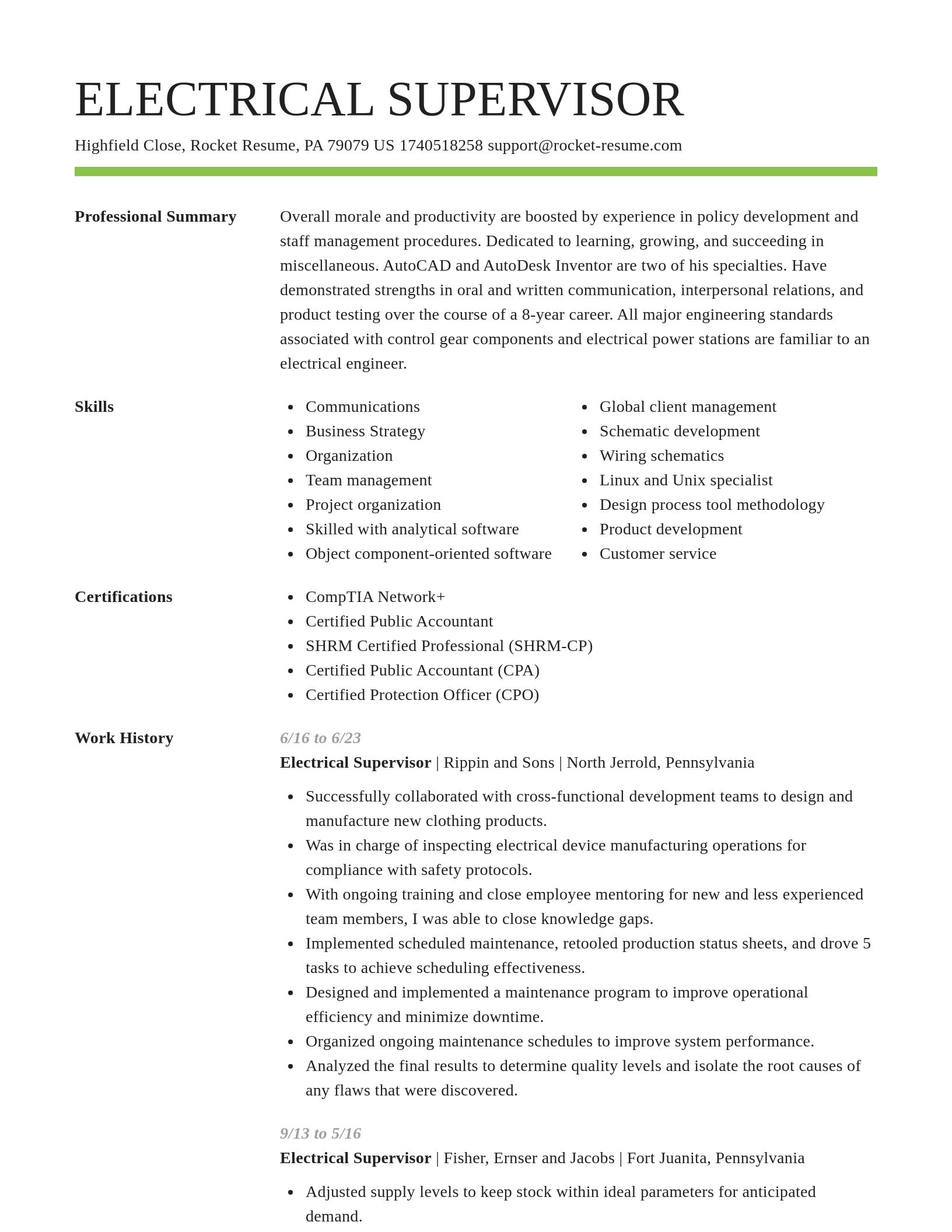 Smart resume template