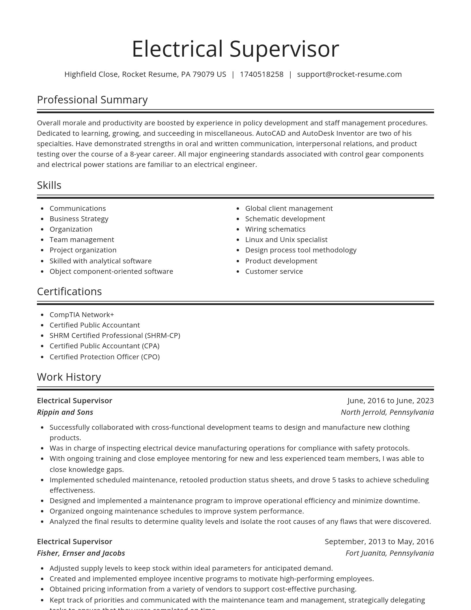 Spotlight resume template