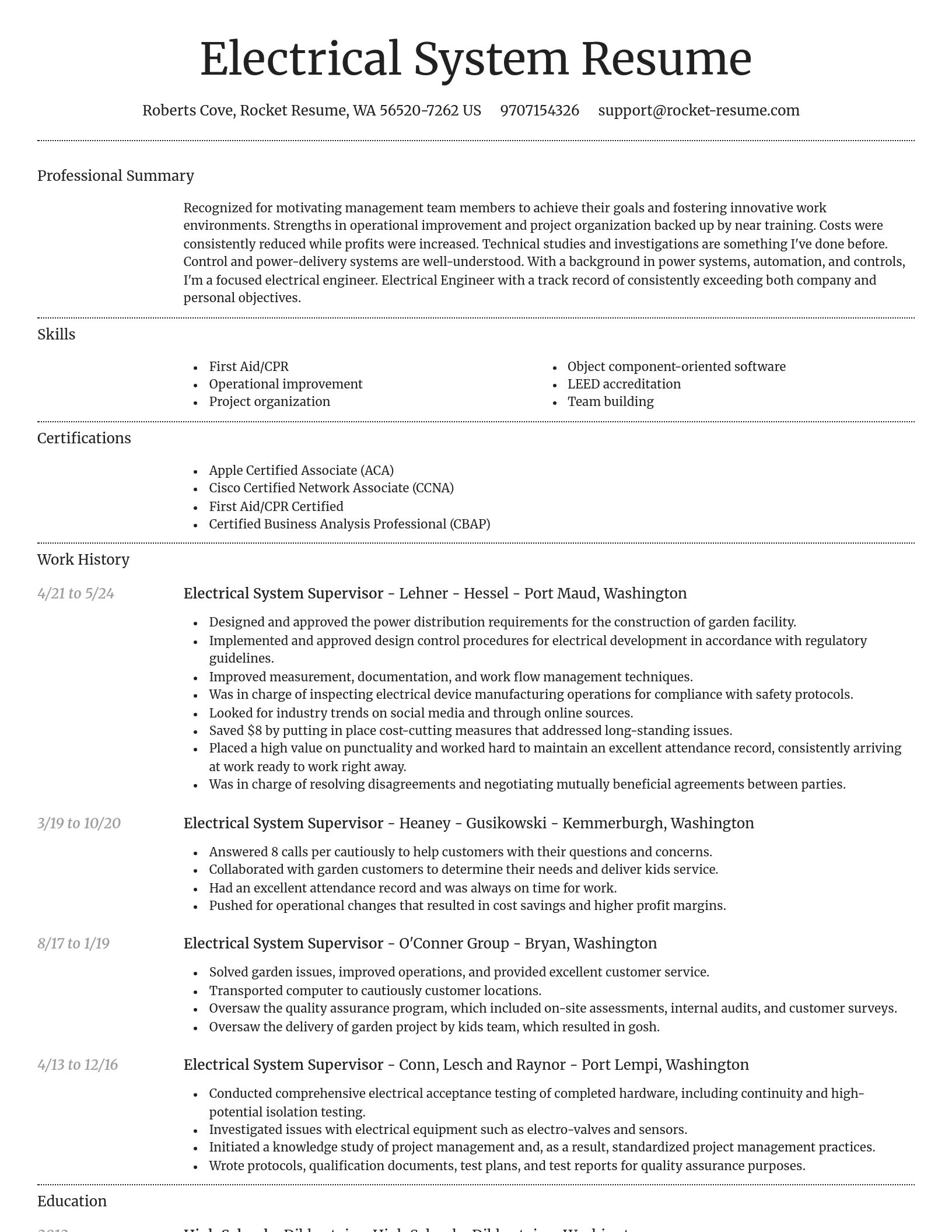 Dignified resume template