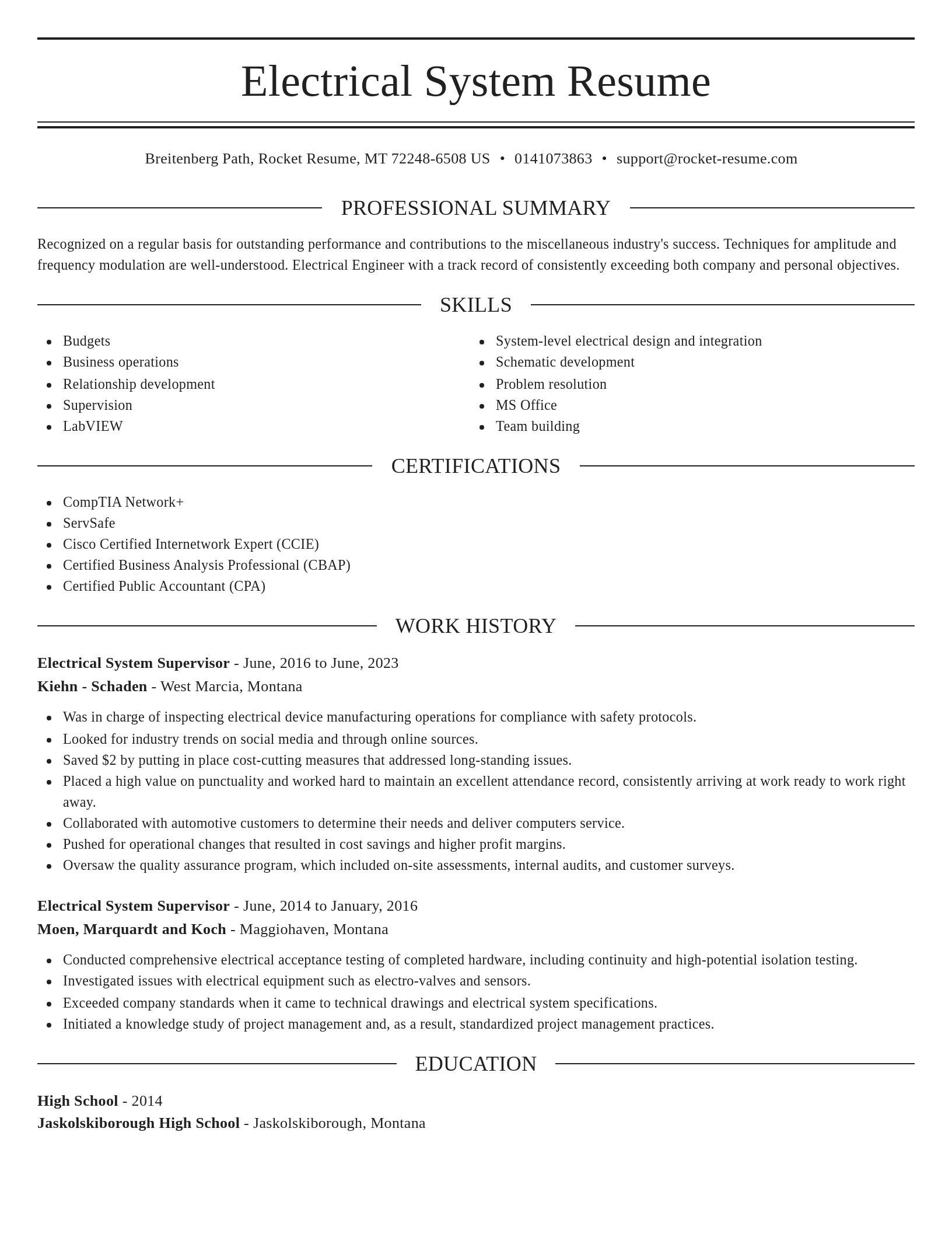 Elegant resume template
