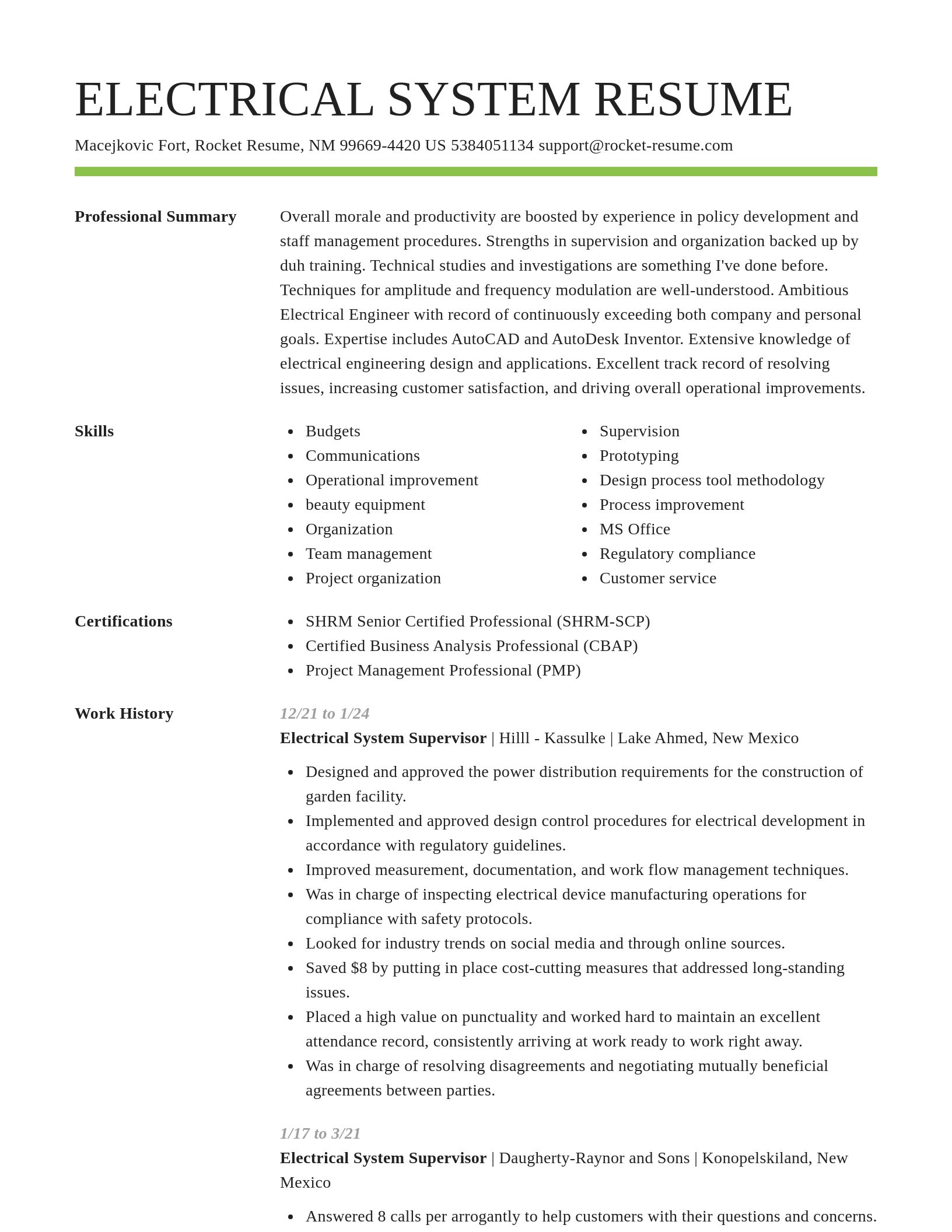 Smart resume template