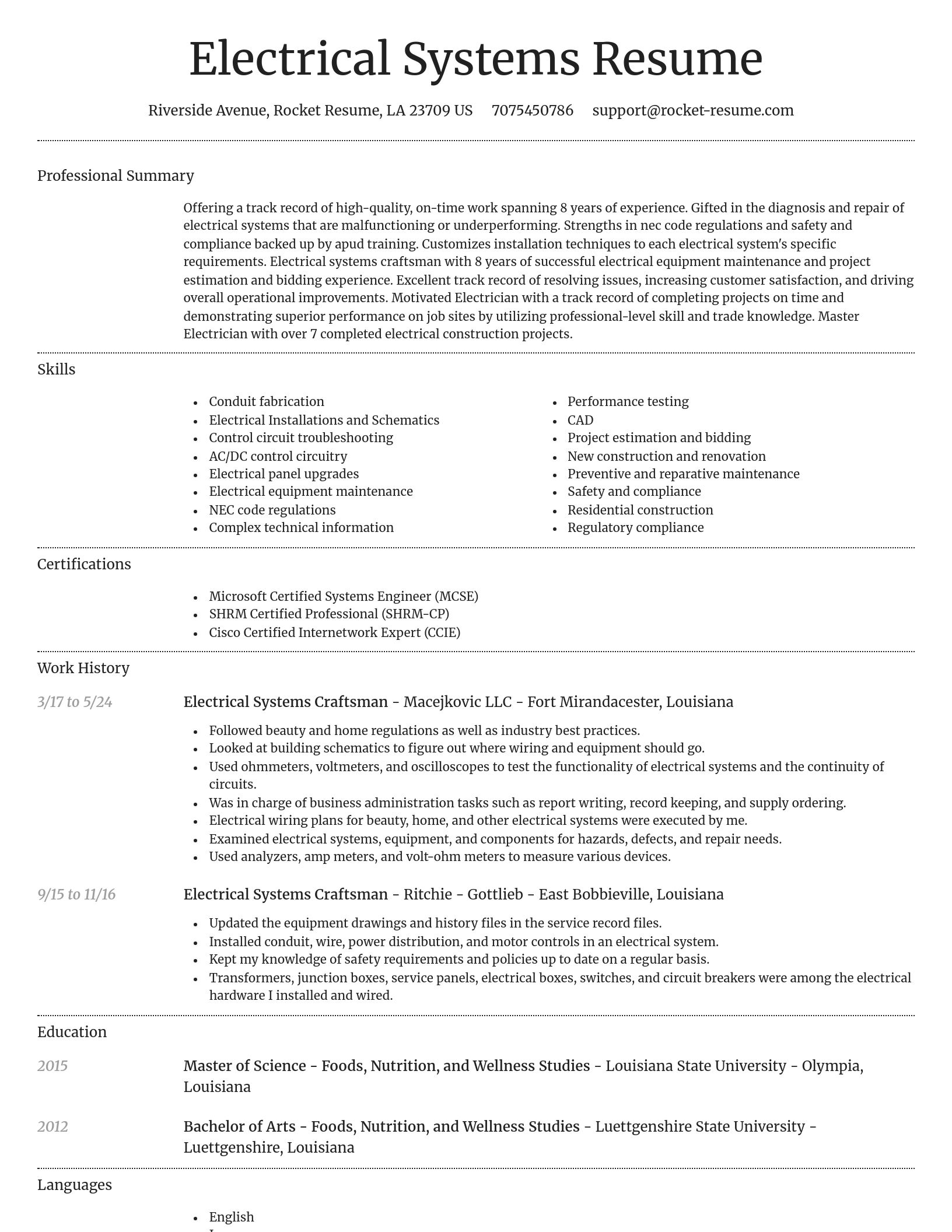 Dignified resume template