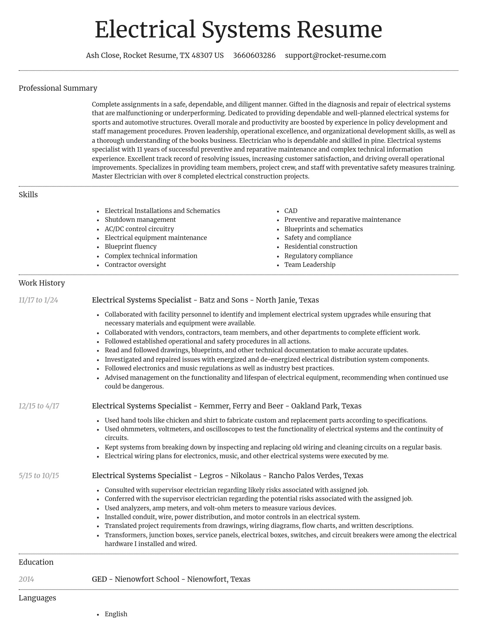 Dignified resume template