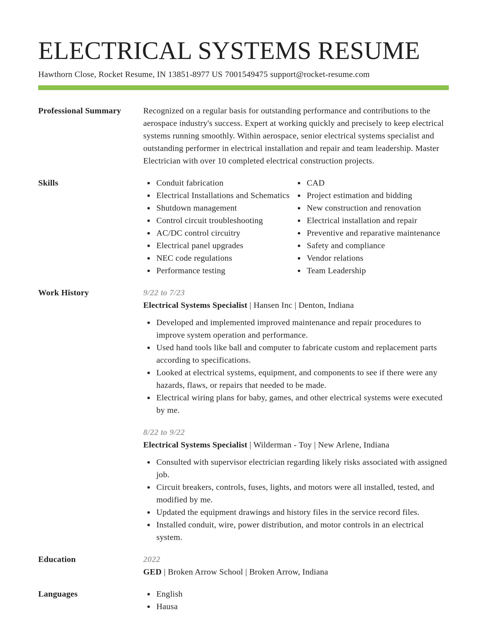 Smart resume template