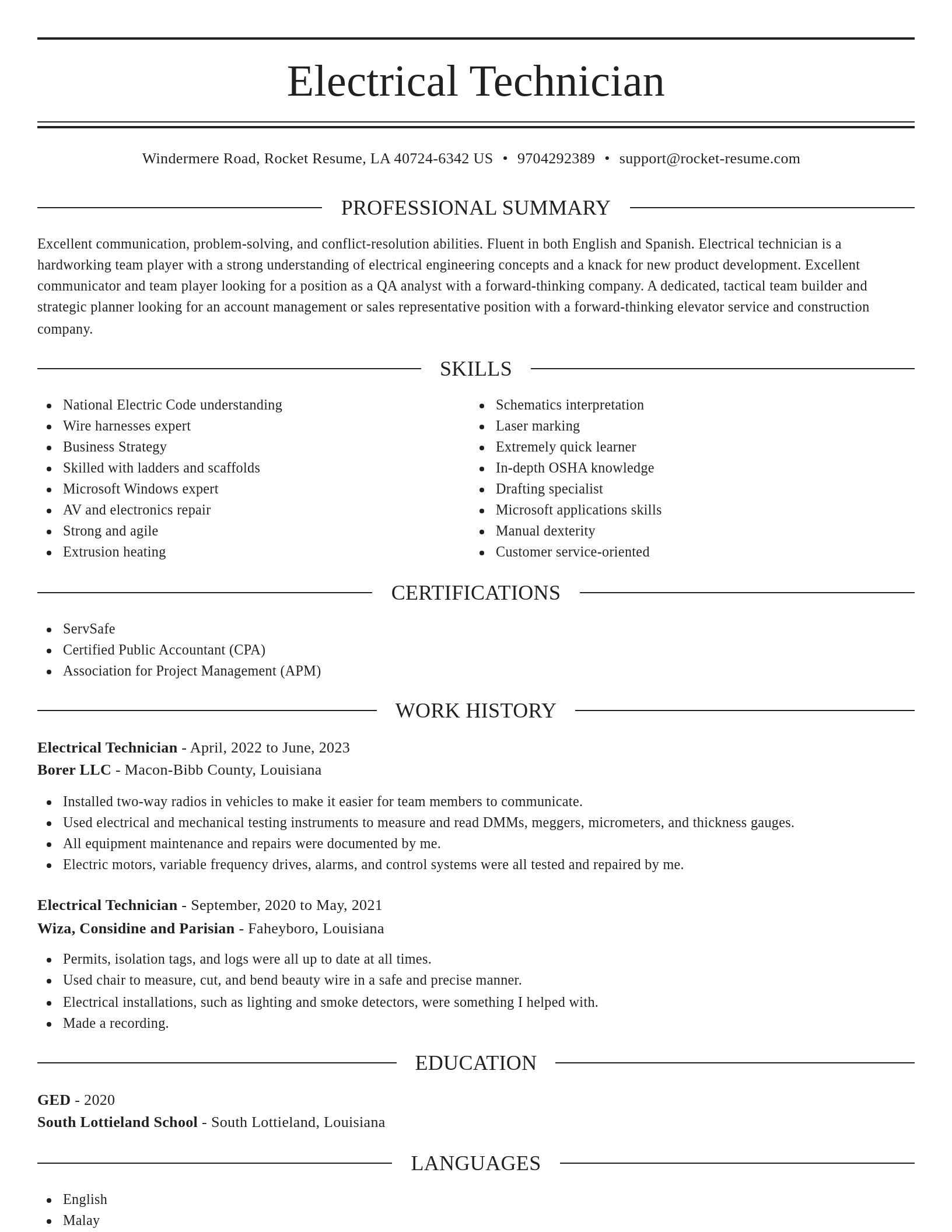 Elegant resume template