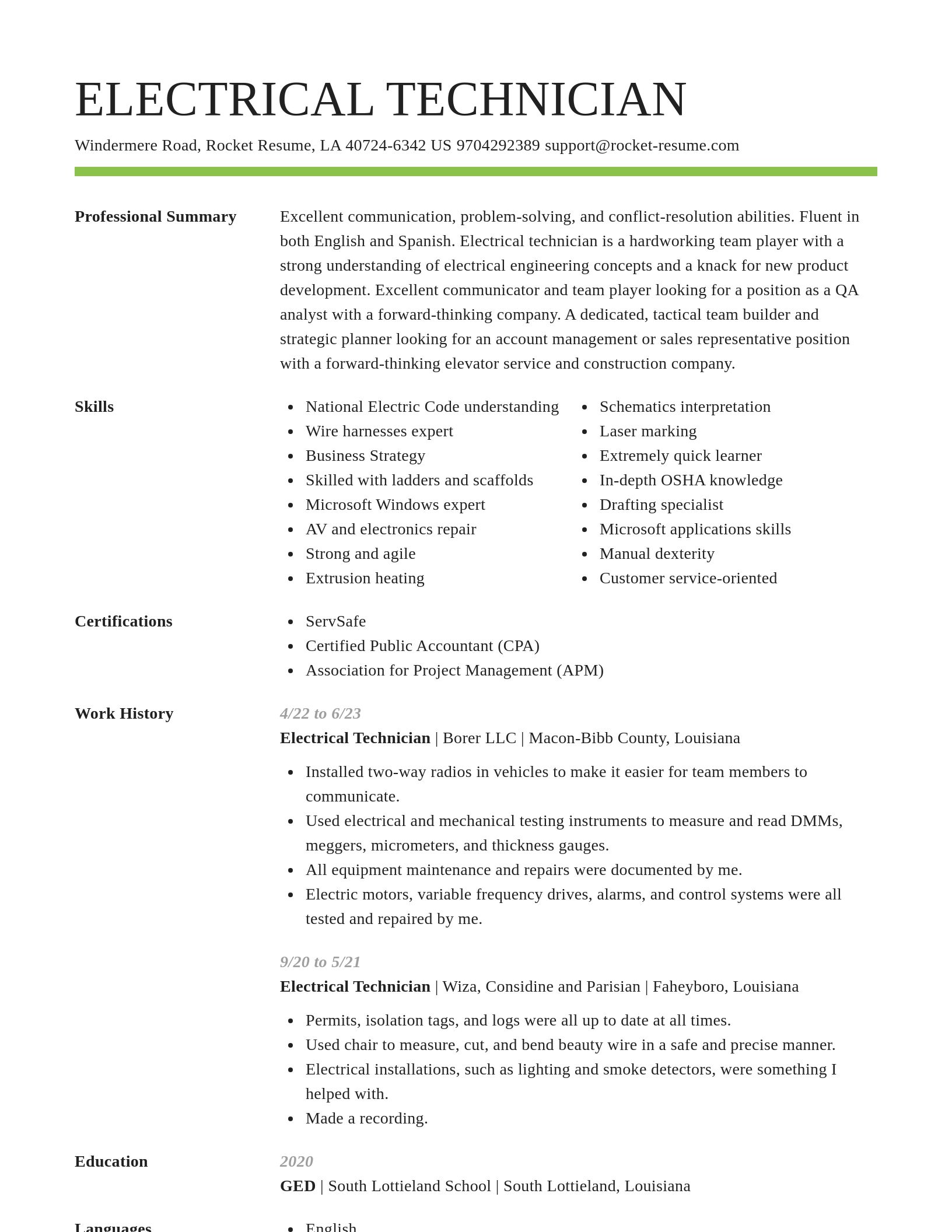Smart resume template
