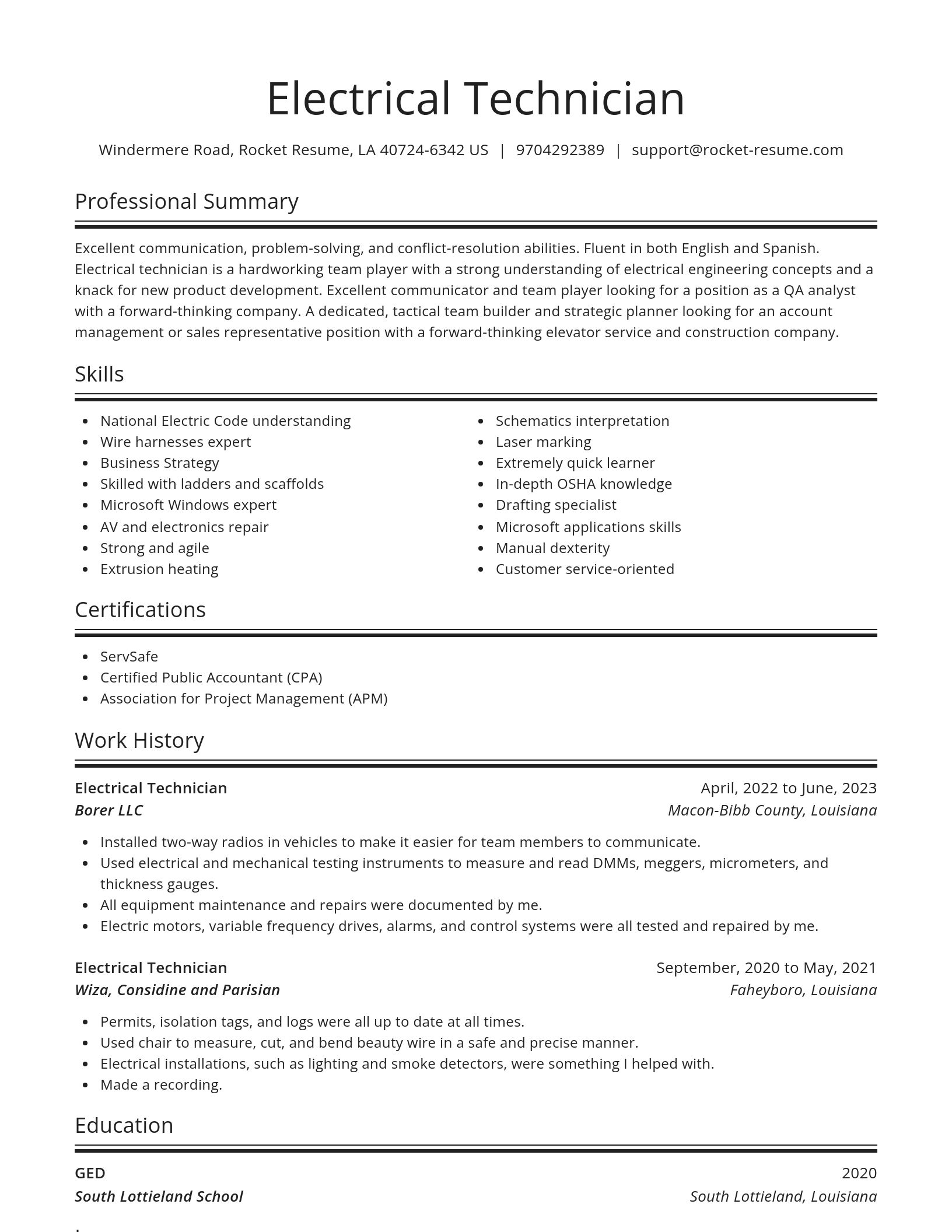 Spotlight resume template