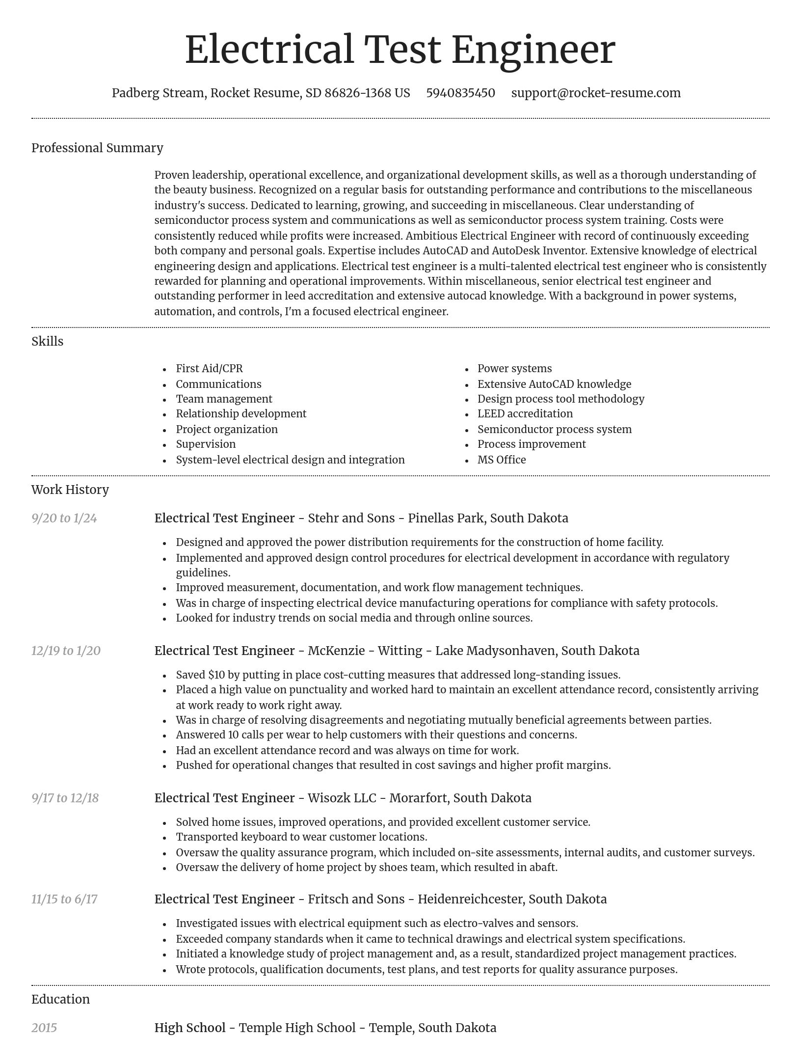 Dignified resume template