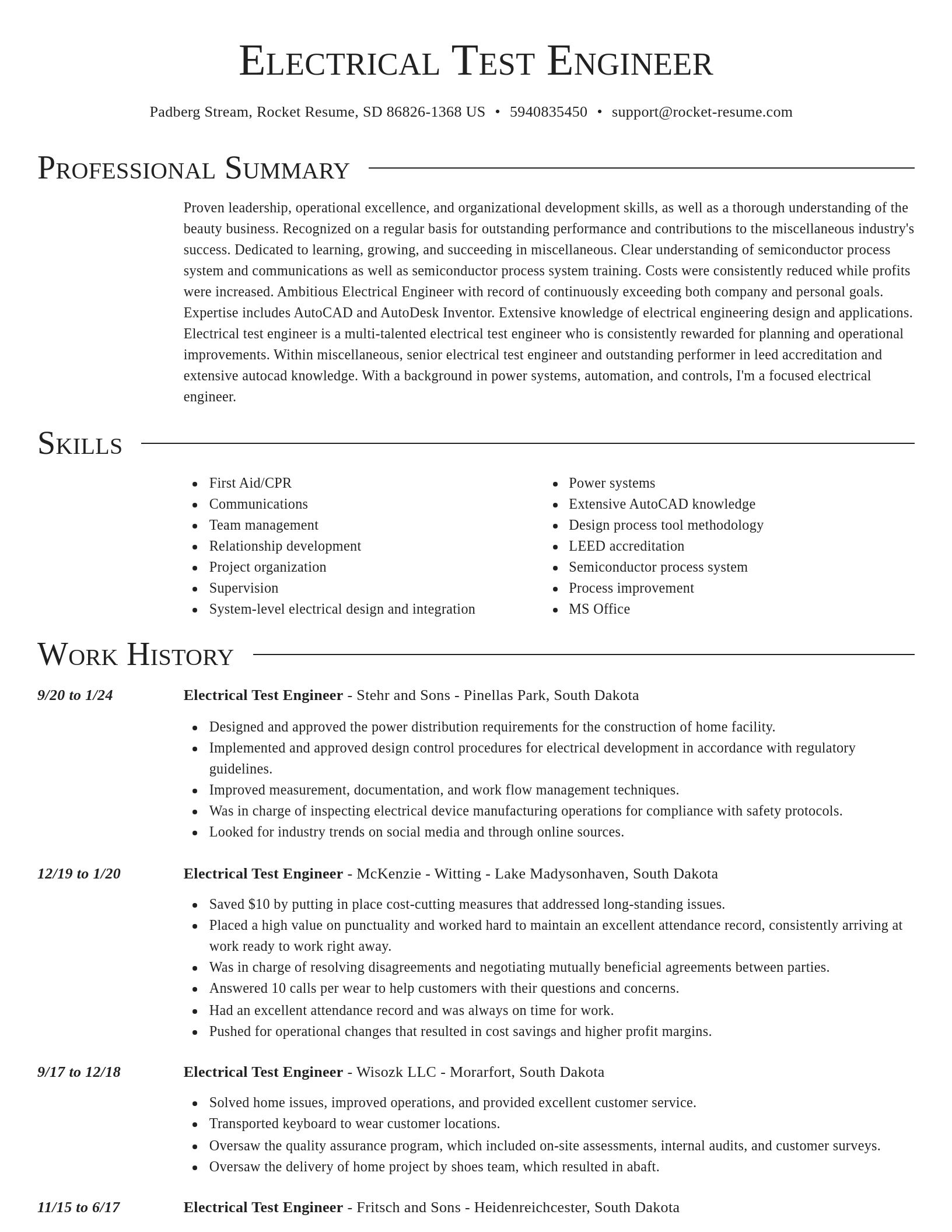 Director resume template
