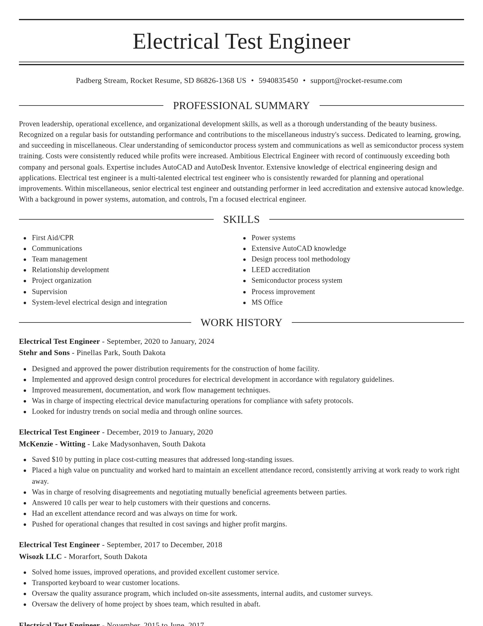 Elegant resume template