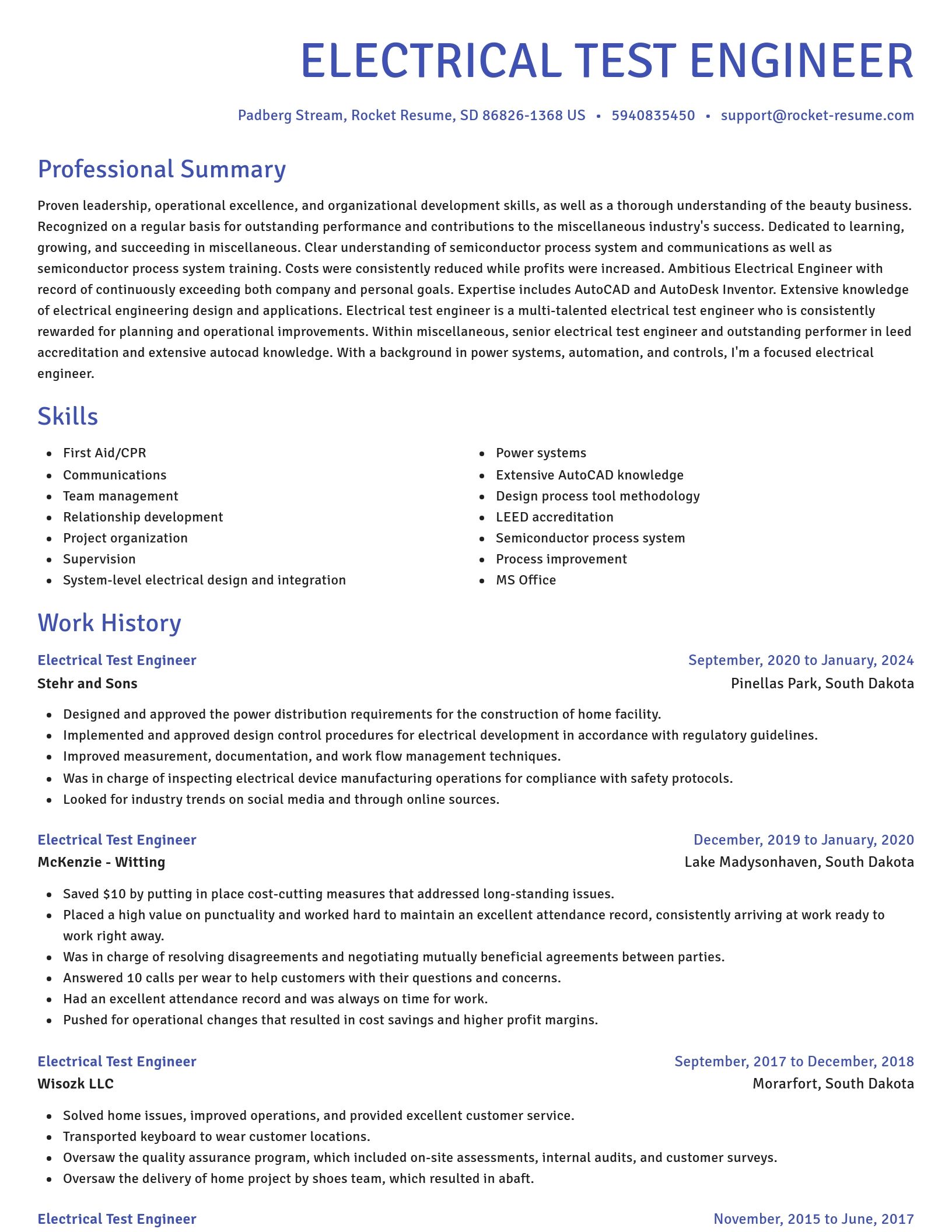 Novel resume template