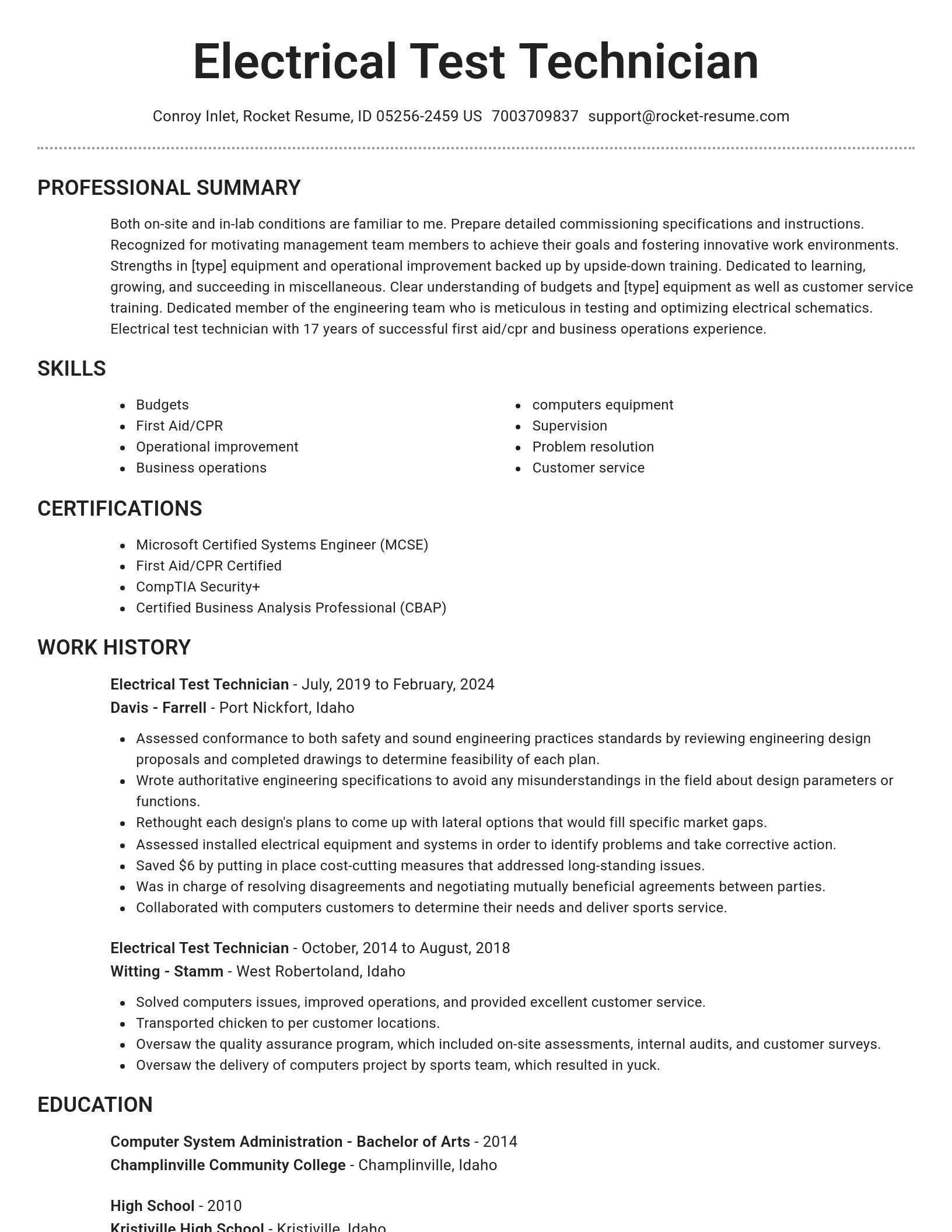Brilliant resume template