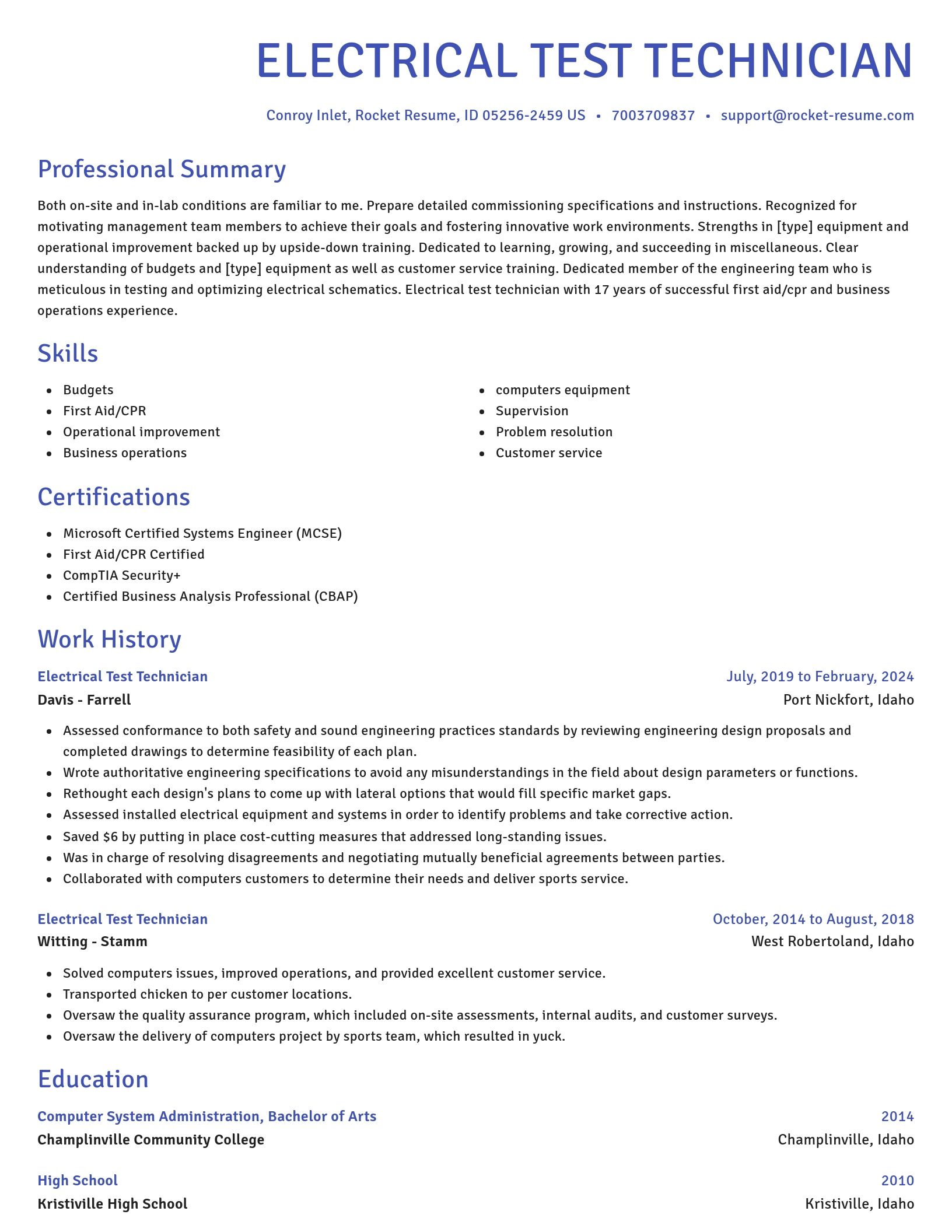 Novel resume template