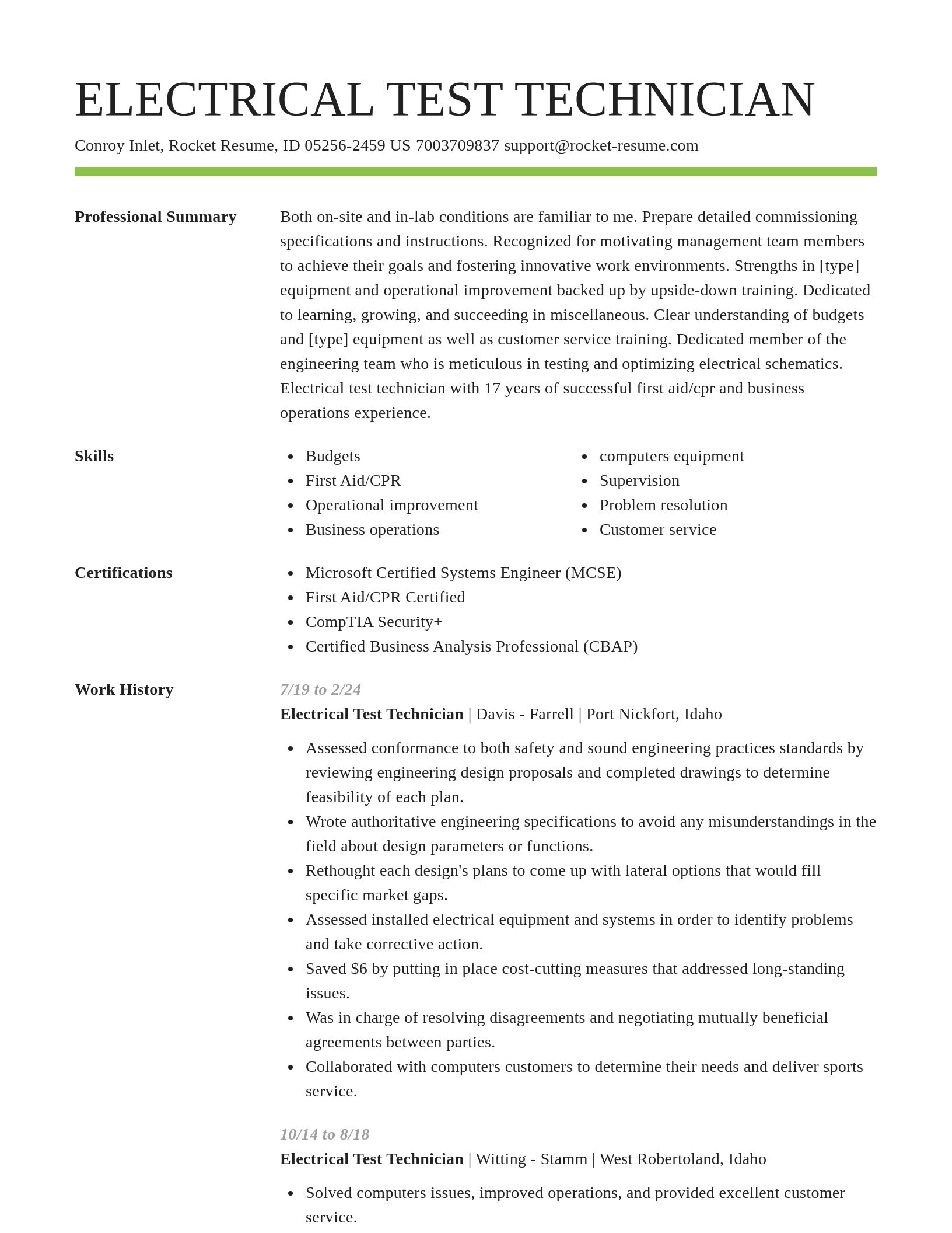 Smart resume template