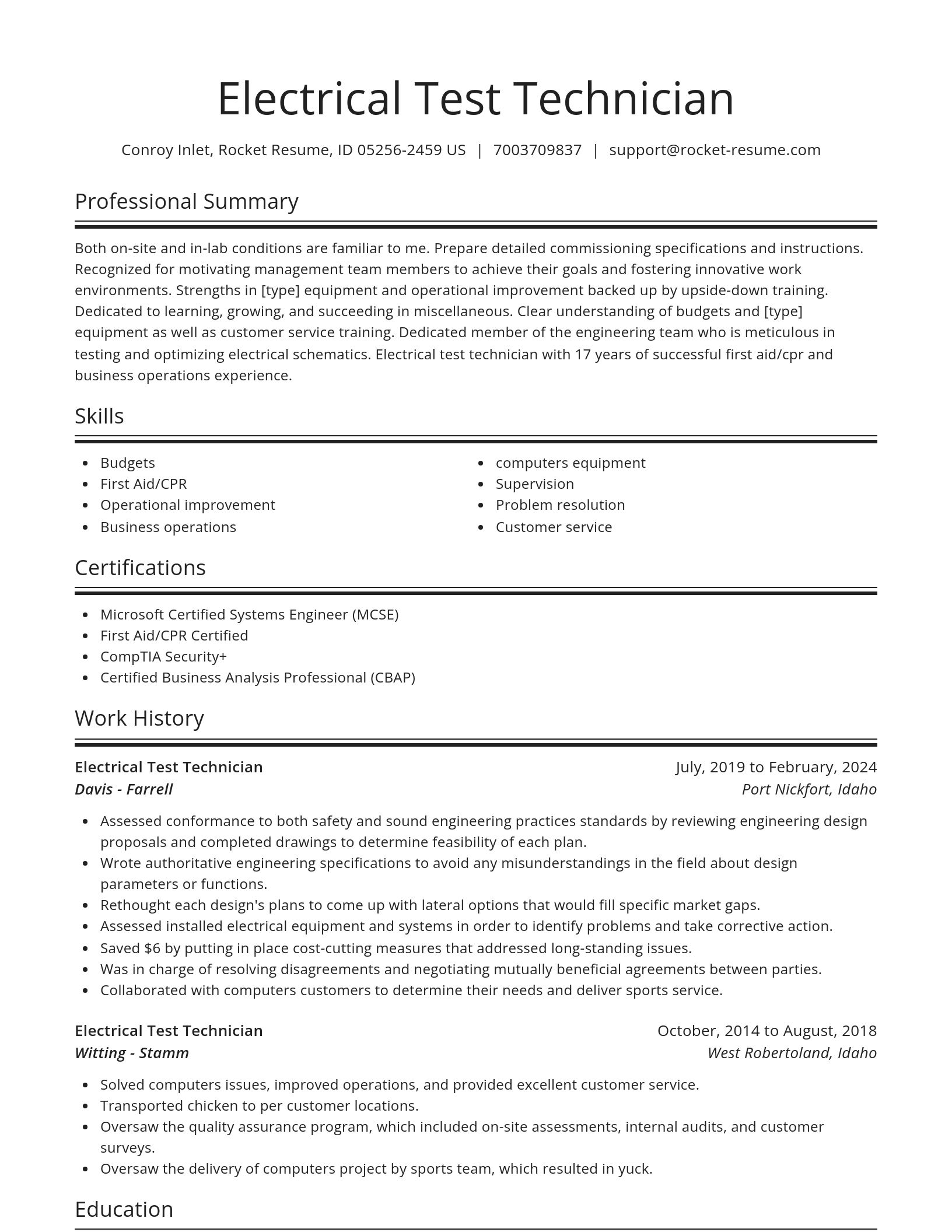 Spotlight resume template