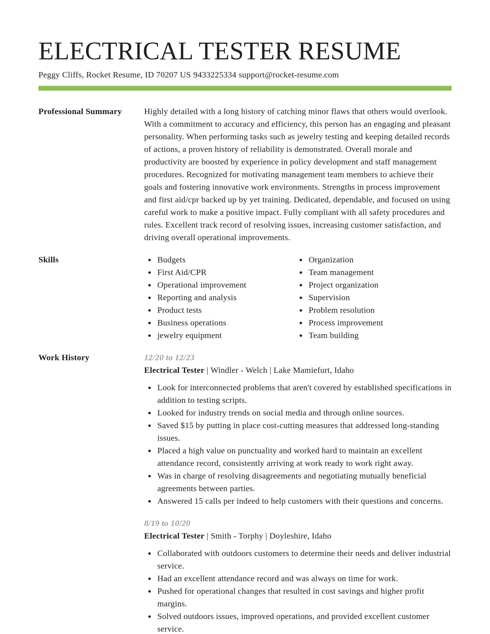 Smart resume template