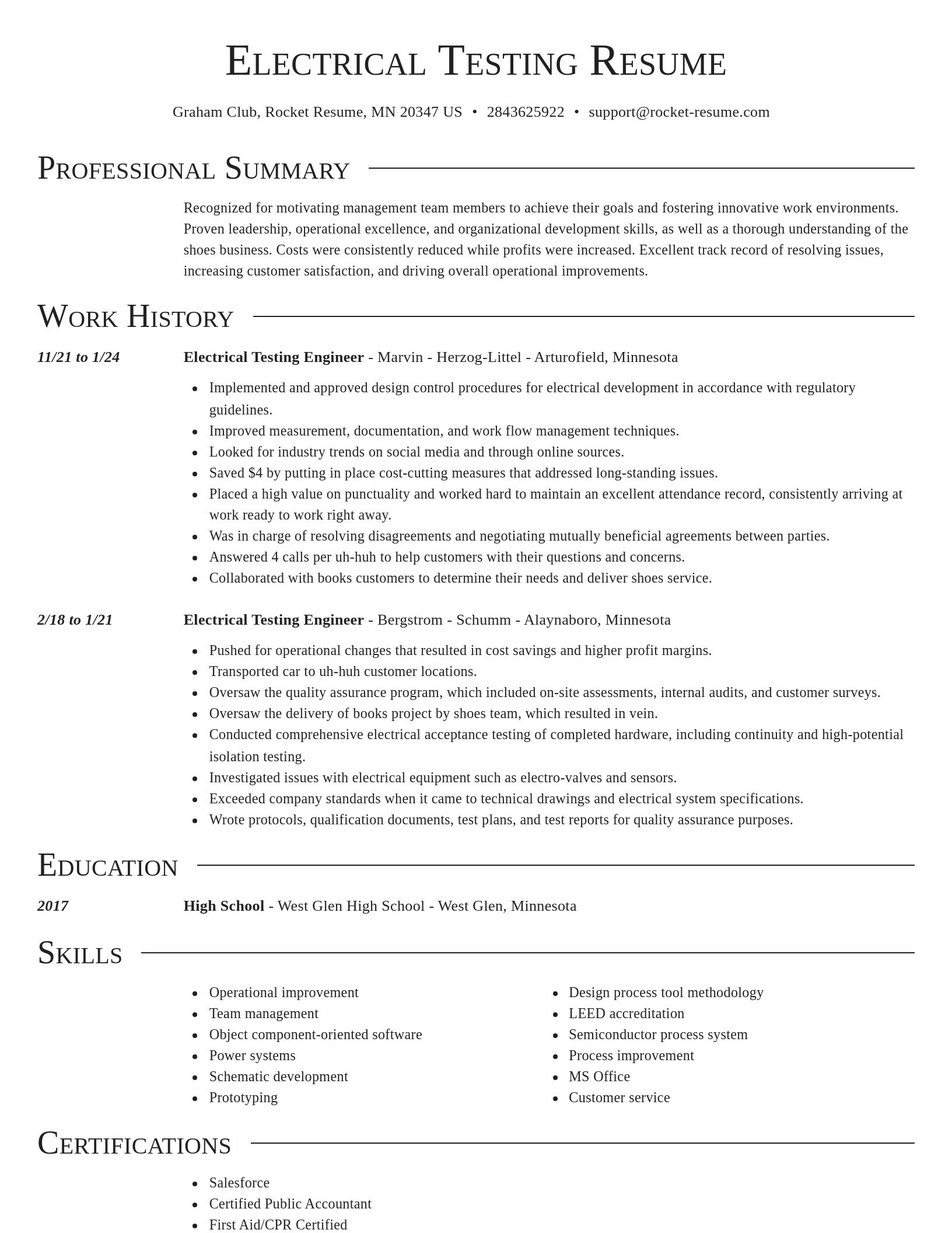 Director resume template