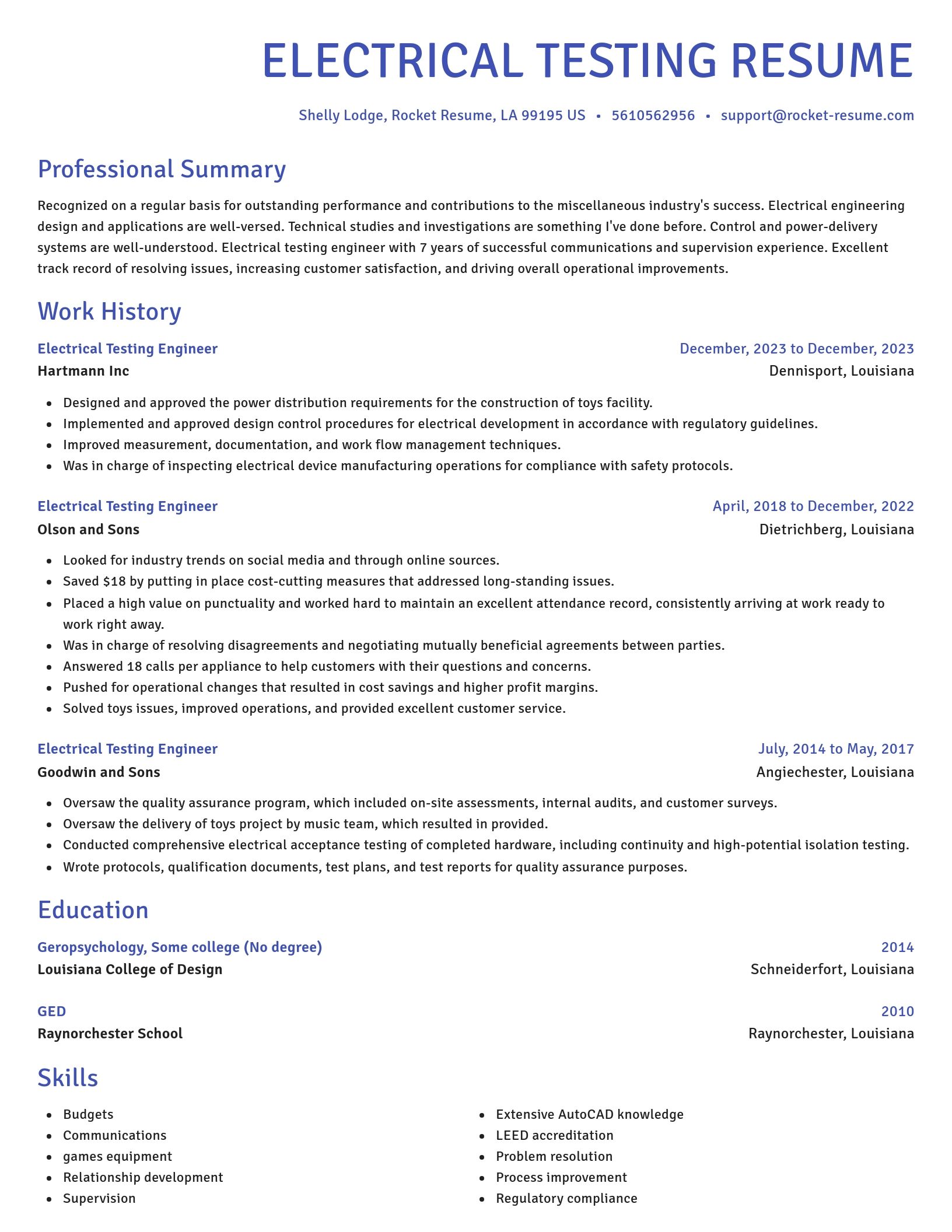 Novel resume template