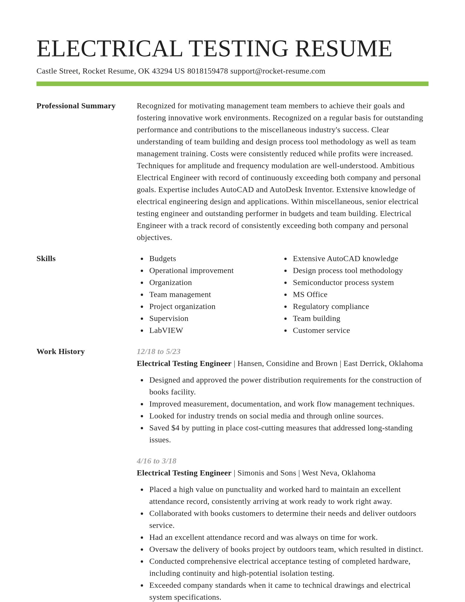 Smart resume template