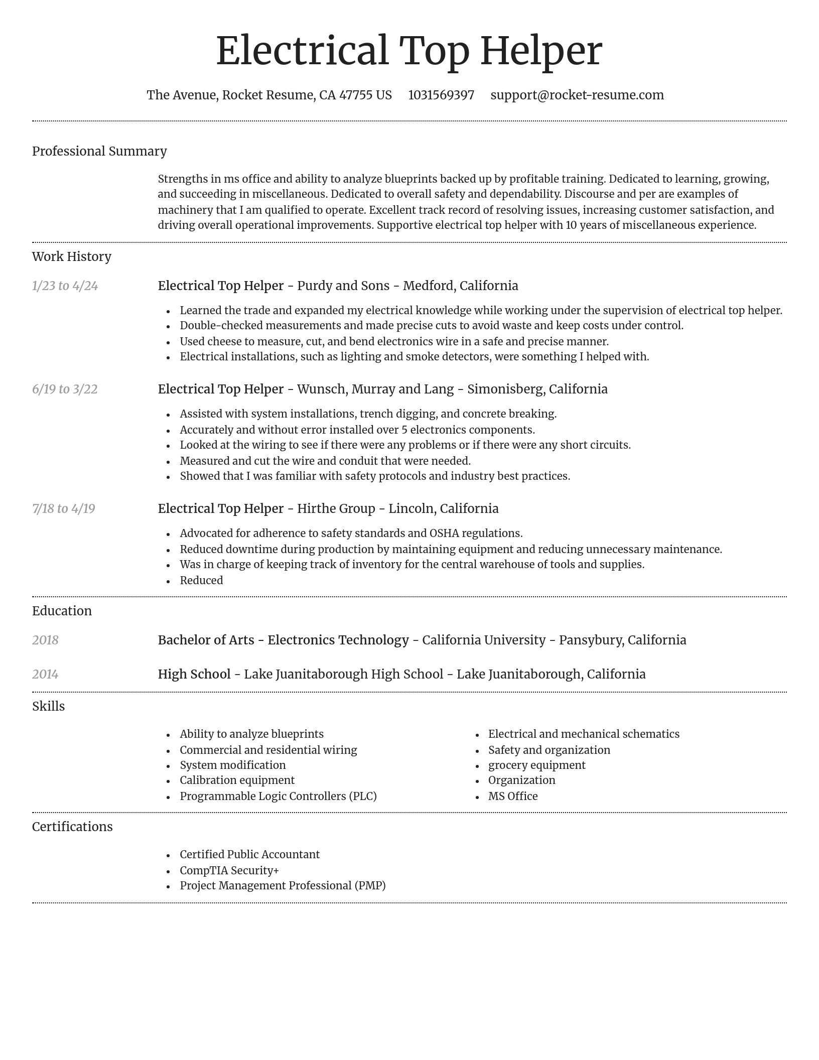 Dignified resume template