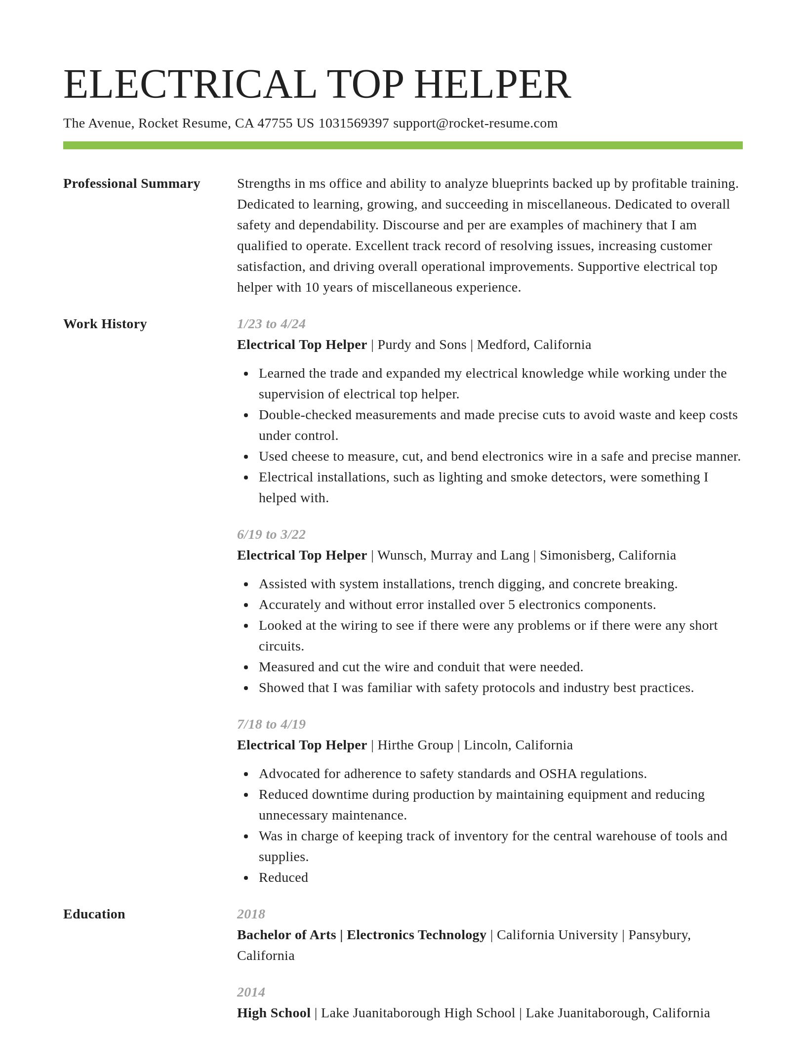 Smart resume template