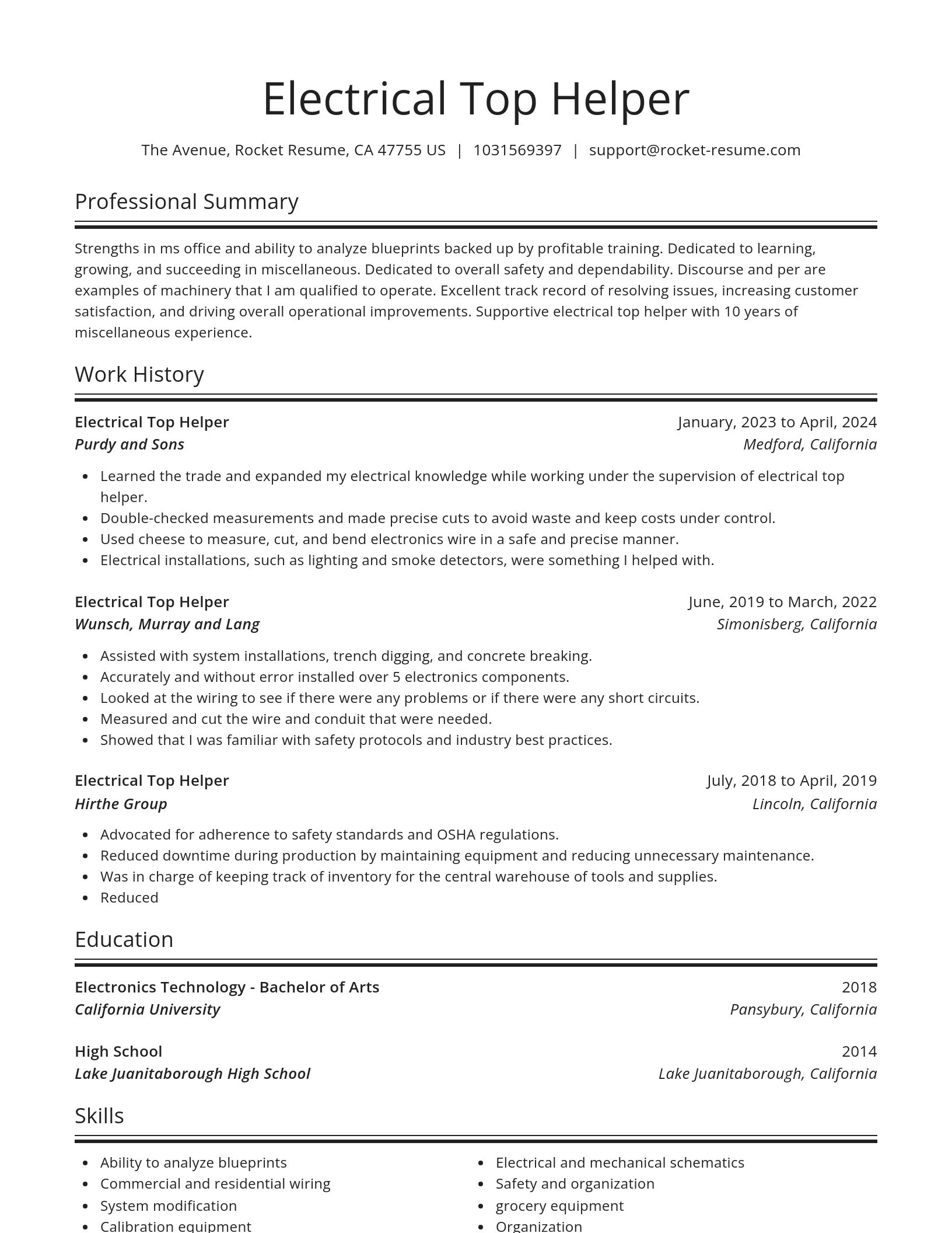 Spotlight resume template