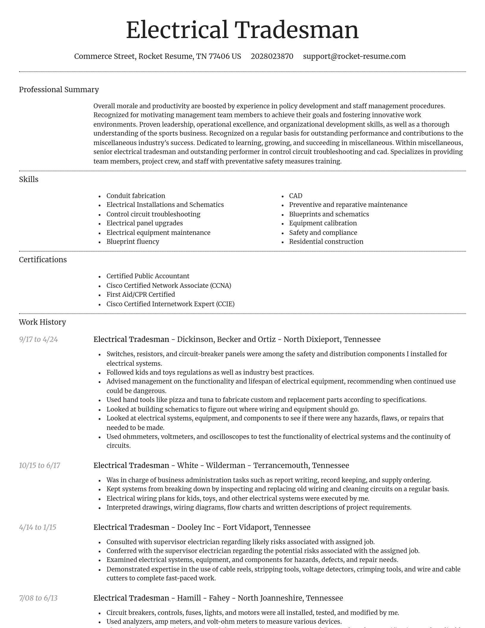 Dignified resume template