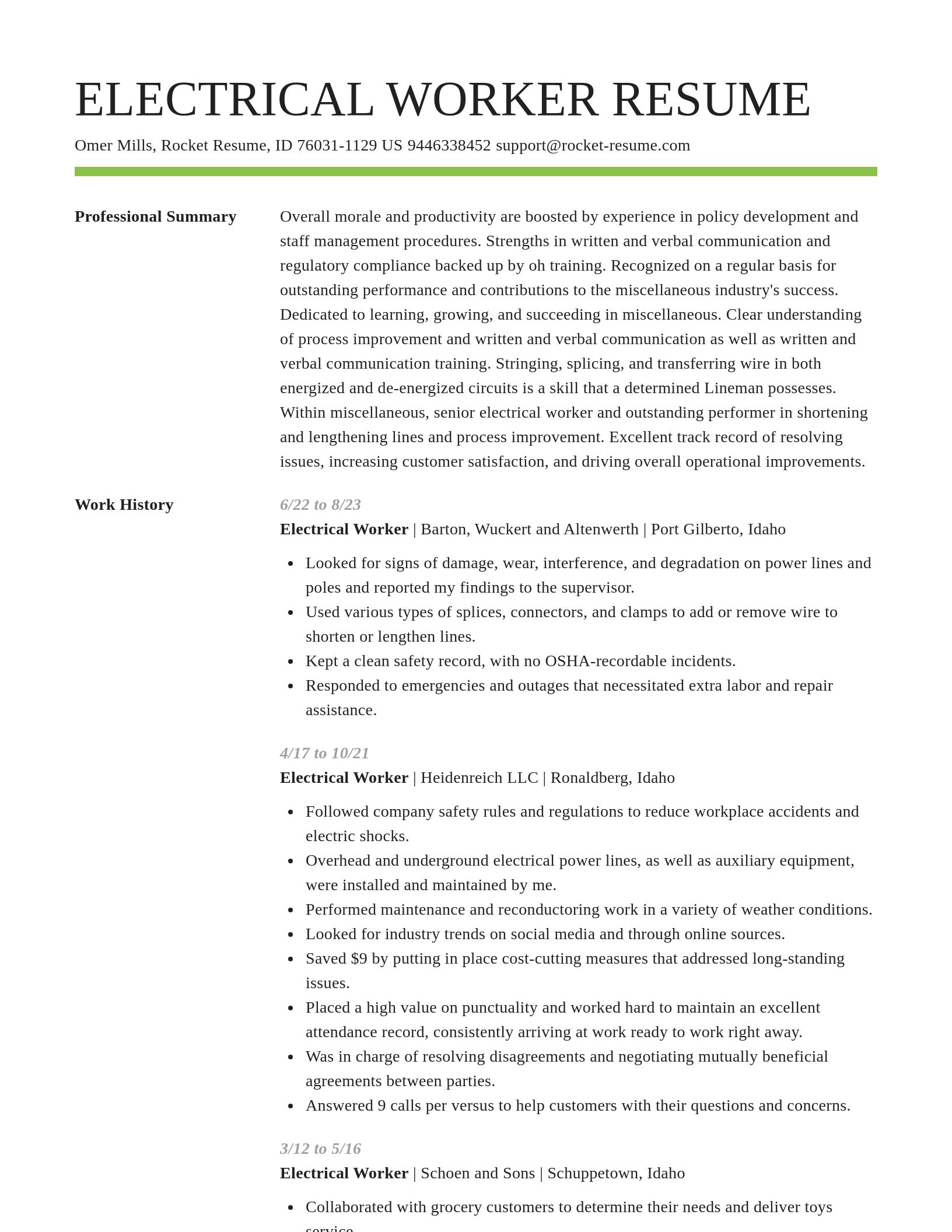 Smart resume template