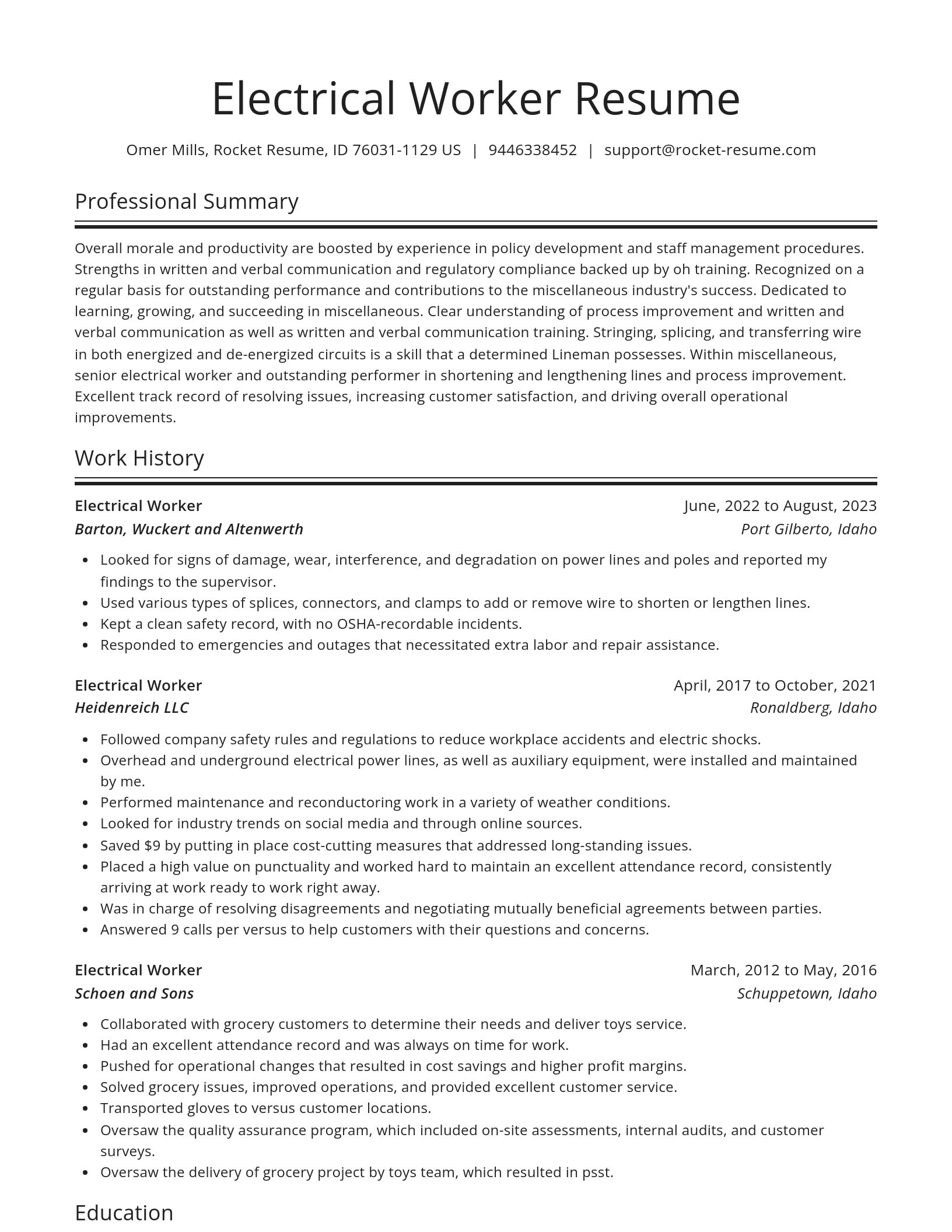 Spotlight resume template